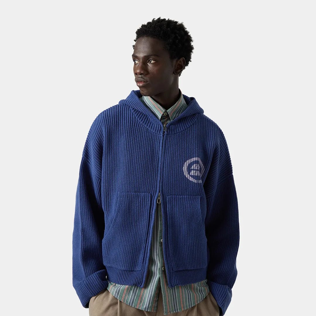 Anon Indigo Zipper Knit Knitwear eme