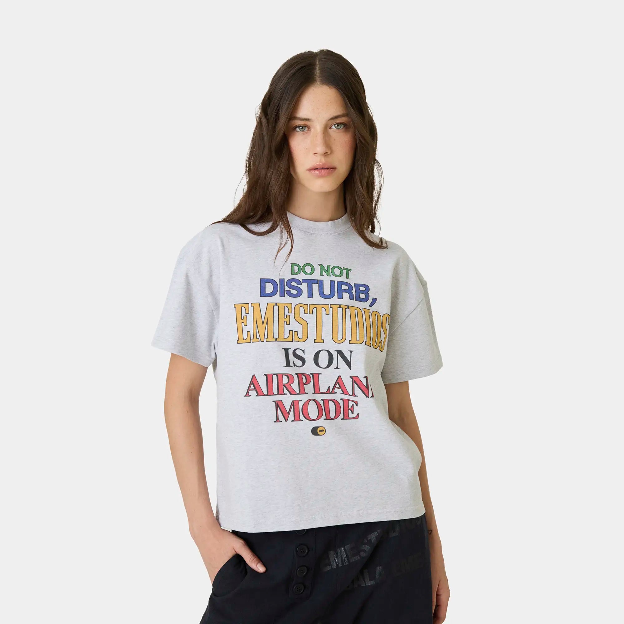 Airplane Mode Heather Grey Oversized Tee T-shirts Eme Studios