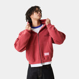 Waffle Marsala Croped Boxy Full Zip Hoodies Eme Studios