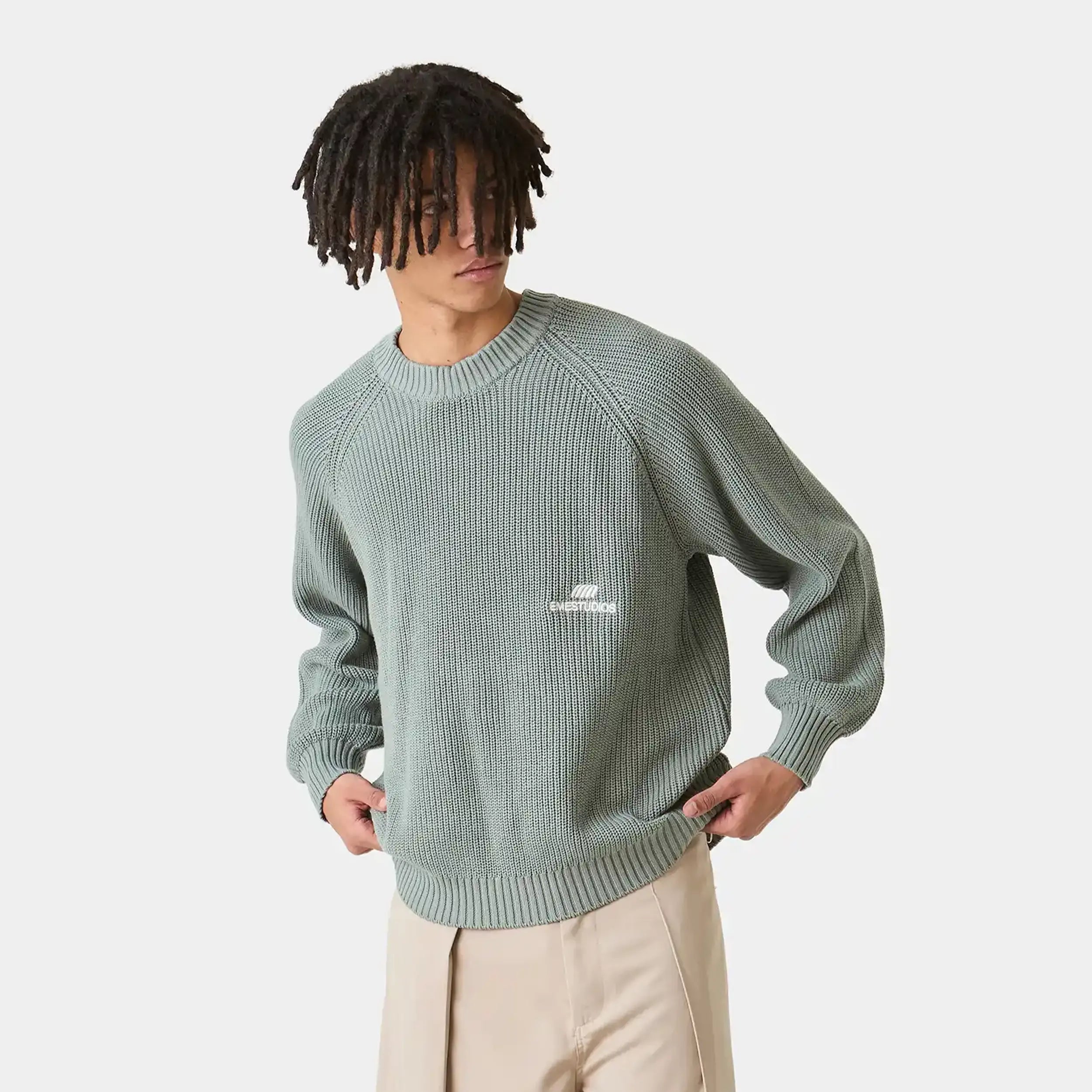 Nela Grey Knit Sweater Knitwear Eme Studios