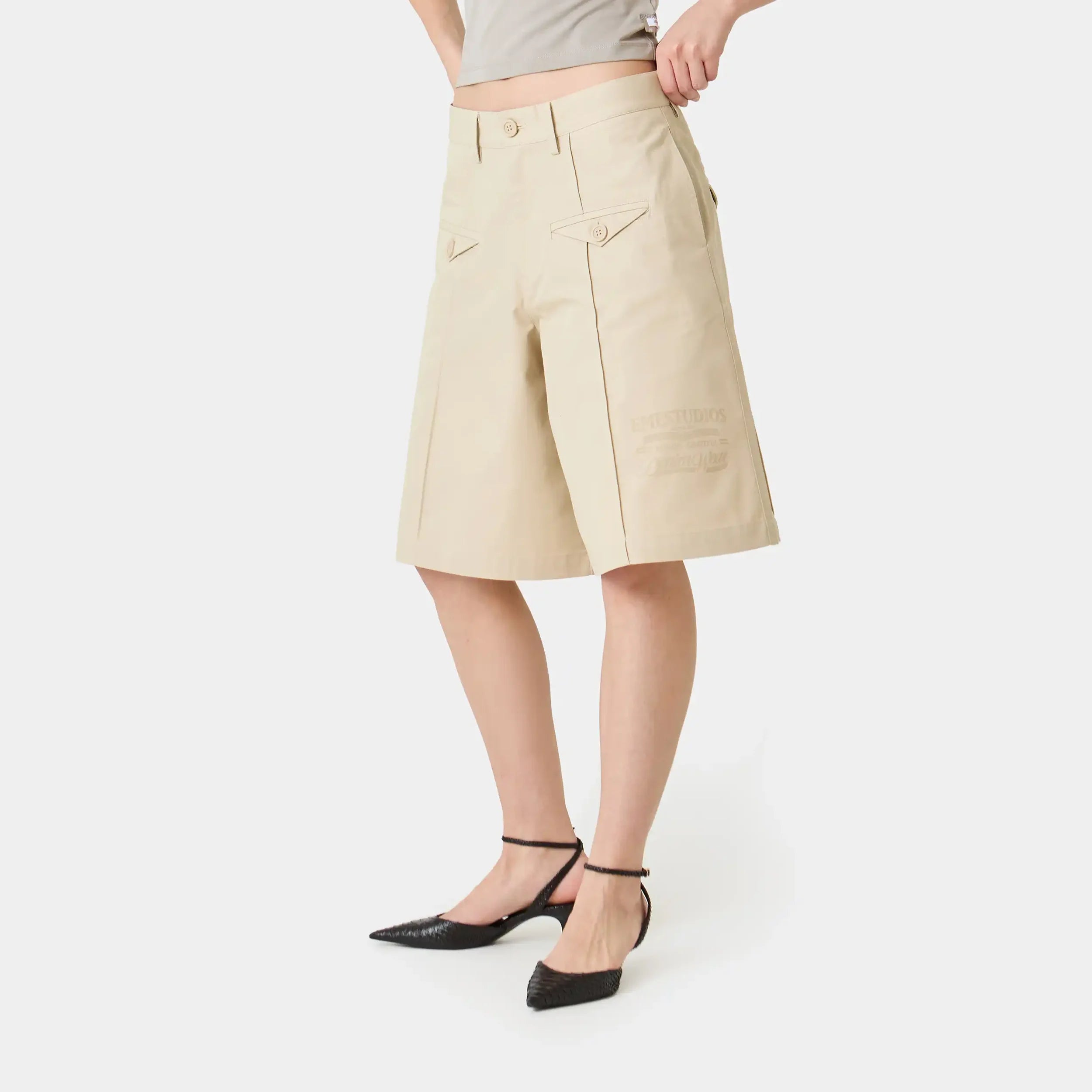 Golin Cloud Cream Formal Jorts Shorts Eme Studios