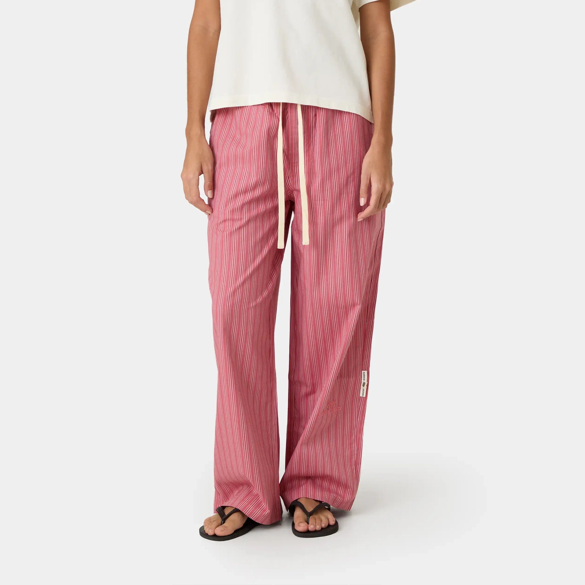 Marbe Salmon Striped Pants Pants Eme Studios