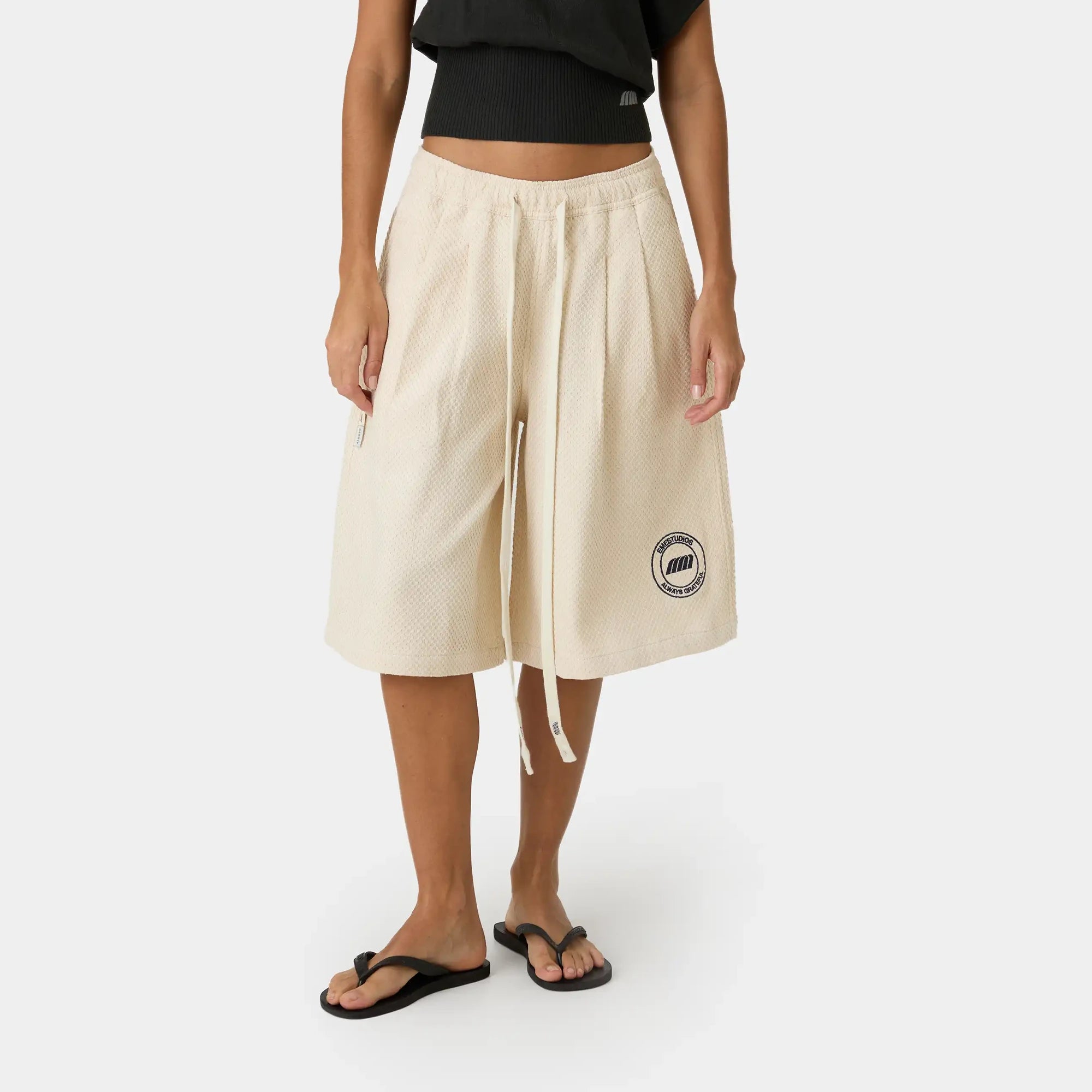 Casse Off Sand Waffle Jorts Shorts Eme Studios