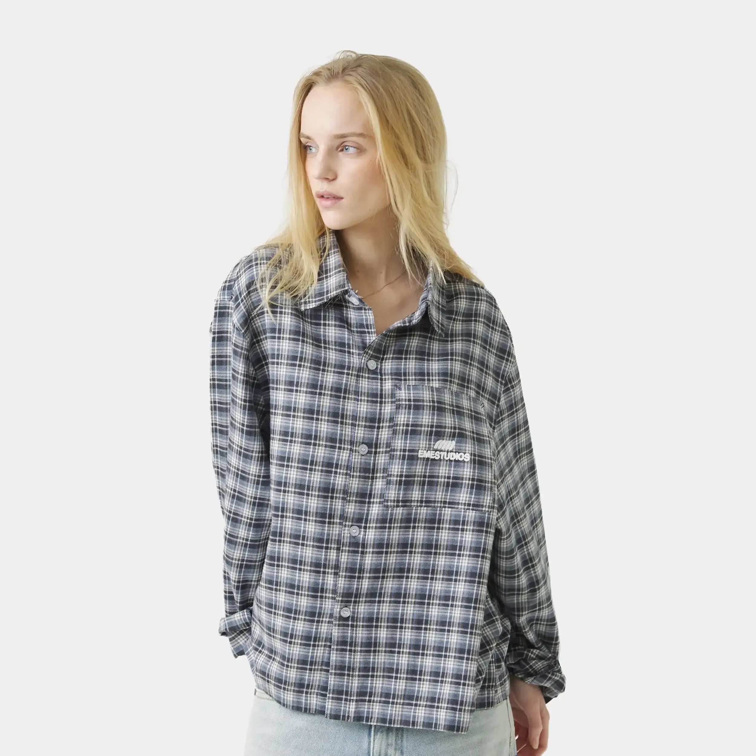 Ivy Navy Boxy Shirt Shirts Eme Studios