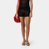 Barceloneta Black Crochet Shorts Woman Pants Eme Studios