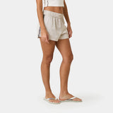 Yimmy Ecru Striped Shorts Woman Pants Eme Studios