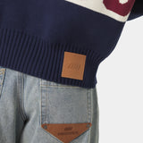 Thrill Navy Zipper Knit Knitwear eme