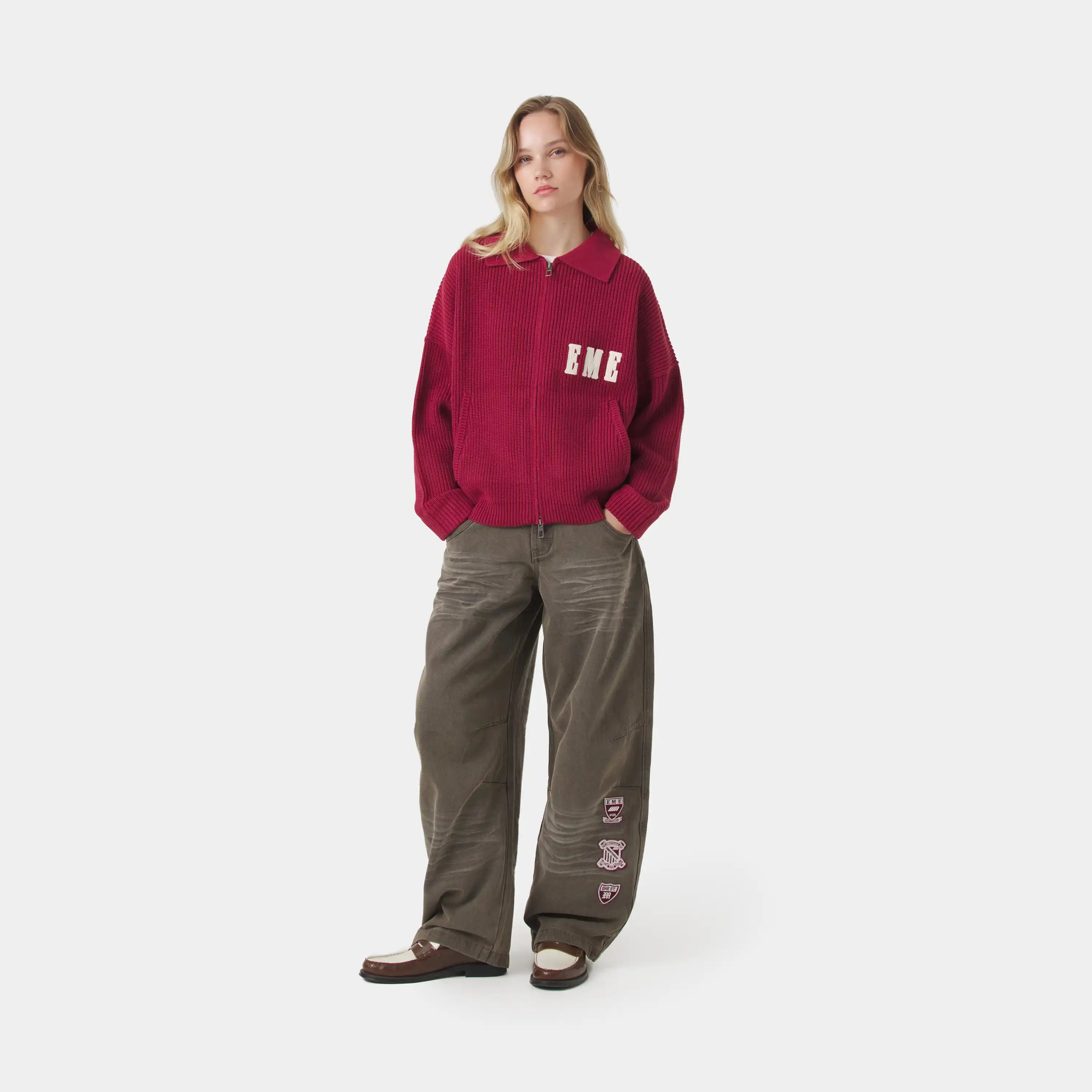 Collar Redwood Zipper Knit Knitwear Eme Studios