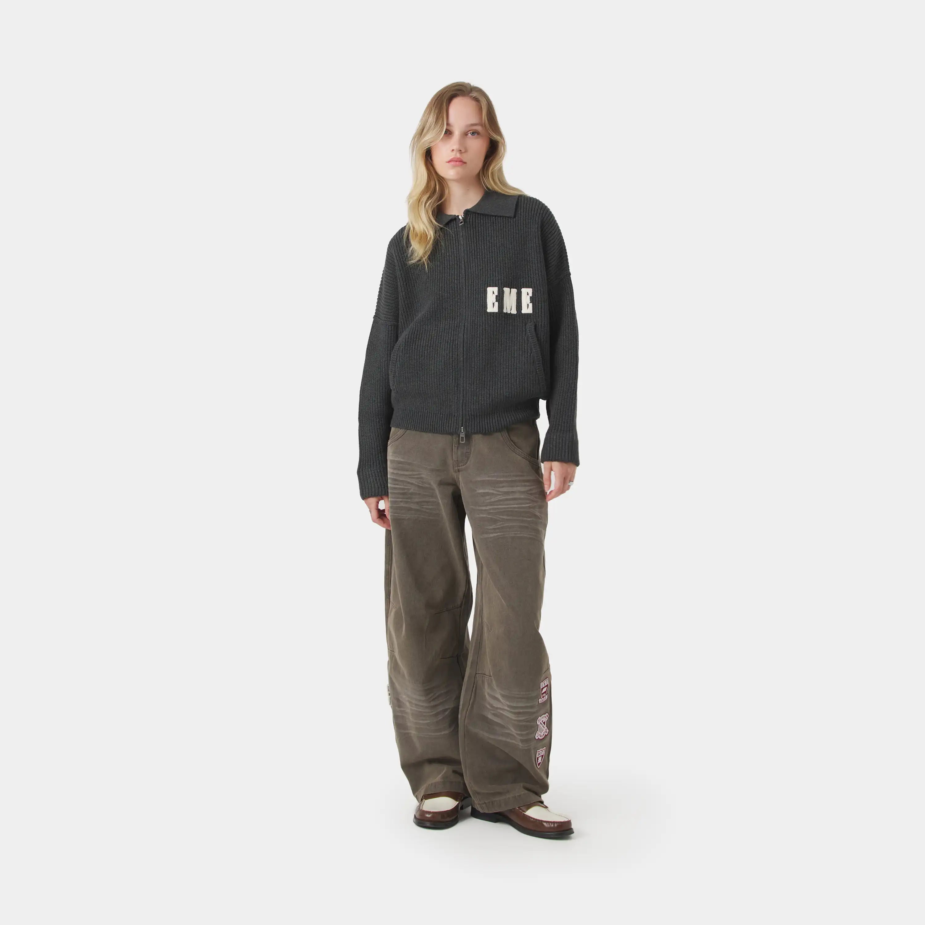 Collar Carbon Zipper Knit Knitwear Eme Studios