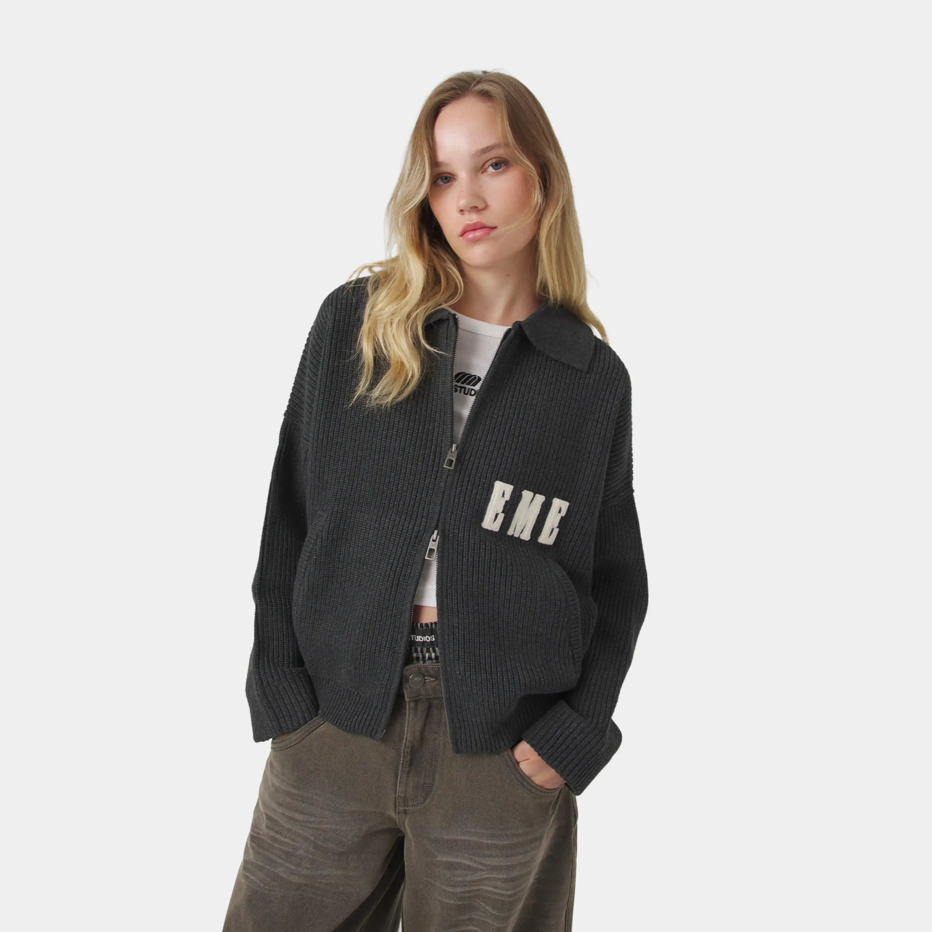 Collar Carbon Zipper Knit Knitwear Eme Studios