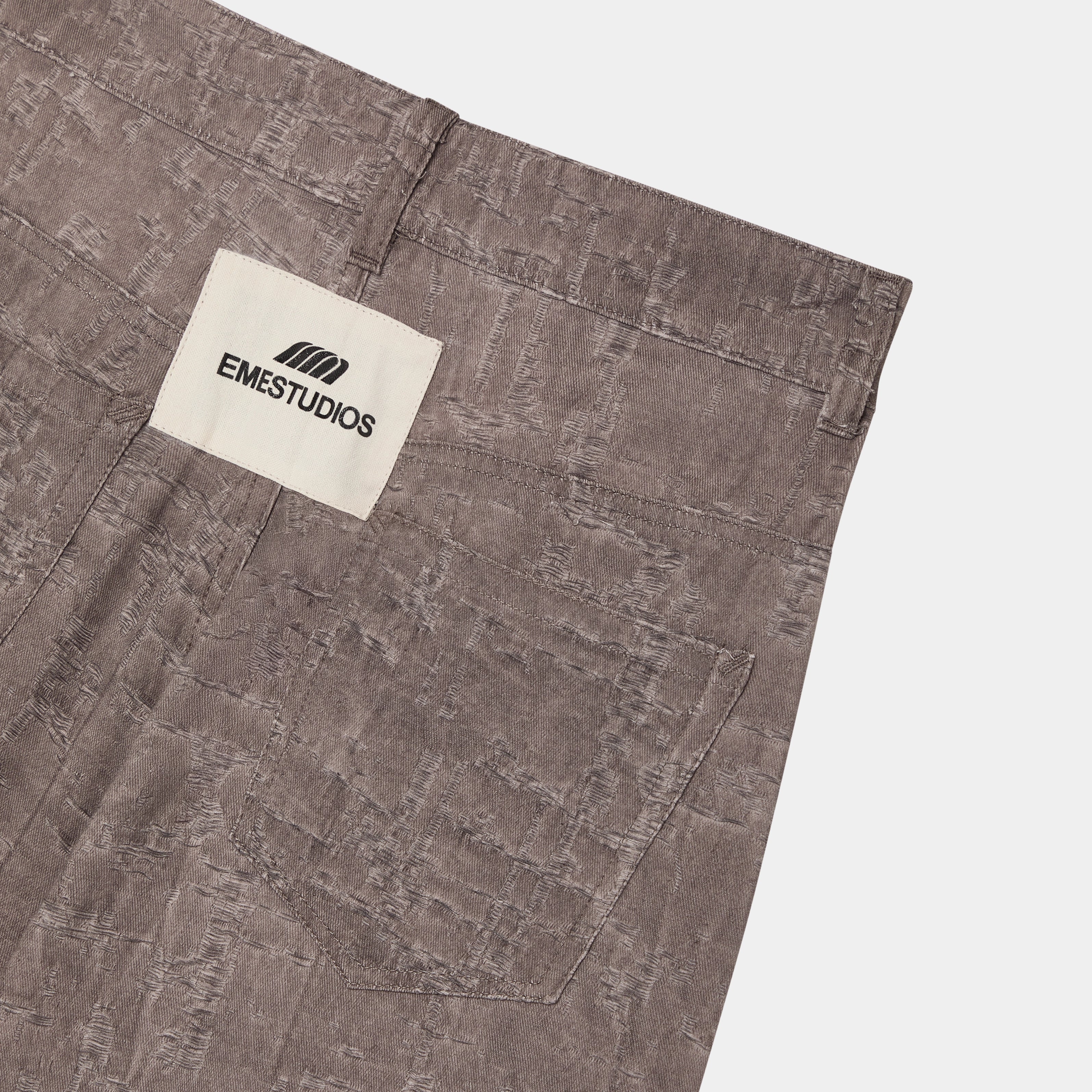 Frayed Brown Baggy Pants Pants eme