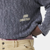 Kiff Navy Distressed Knit Polo Knitwear eme