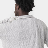 Kiff Grey Distressed Knit Polo Knitwear eme