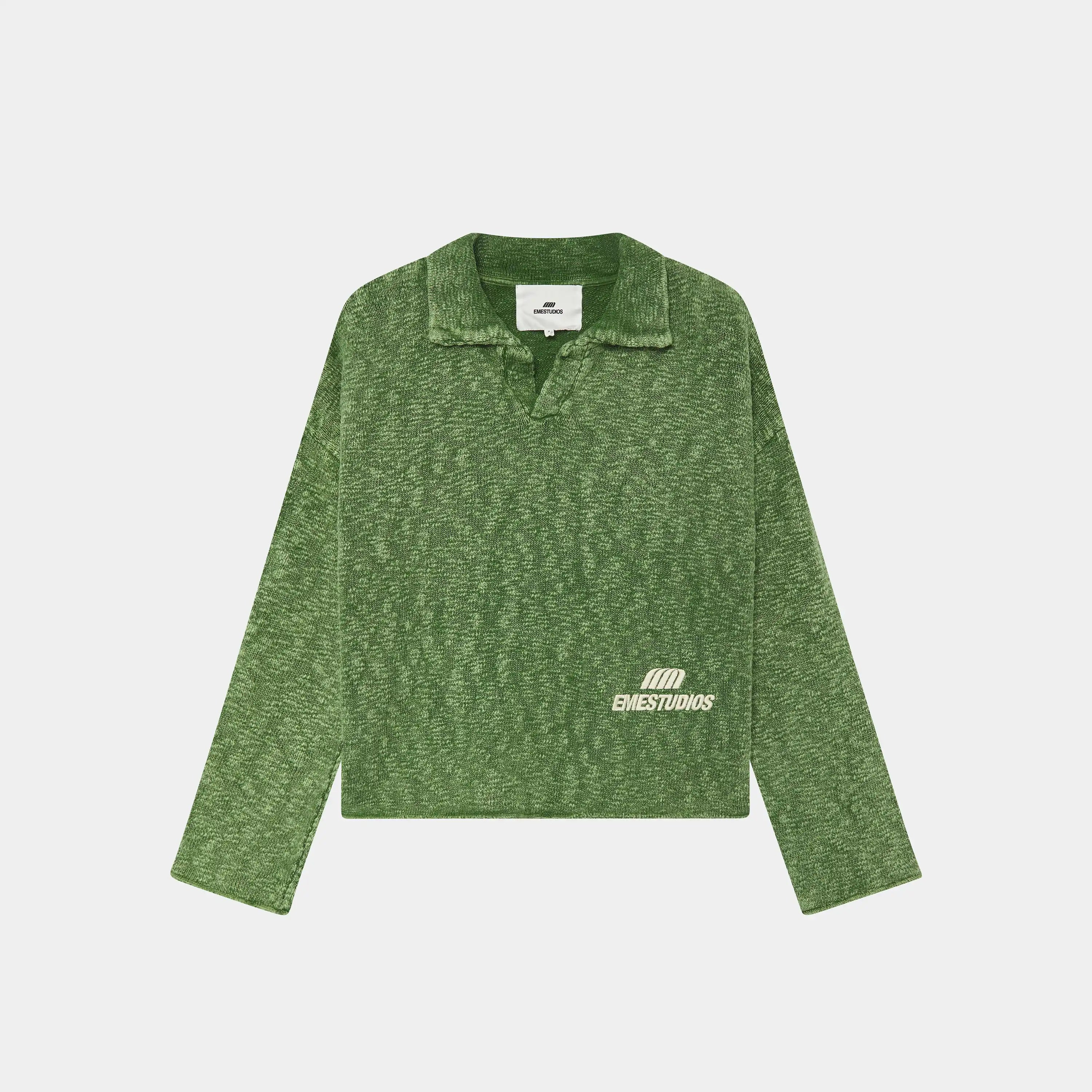 Kiff Bottle Distressed Knit Polo Knitwear eme