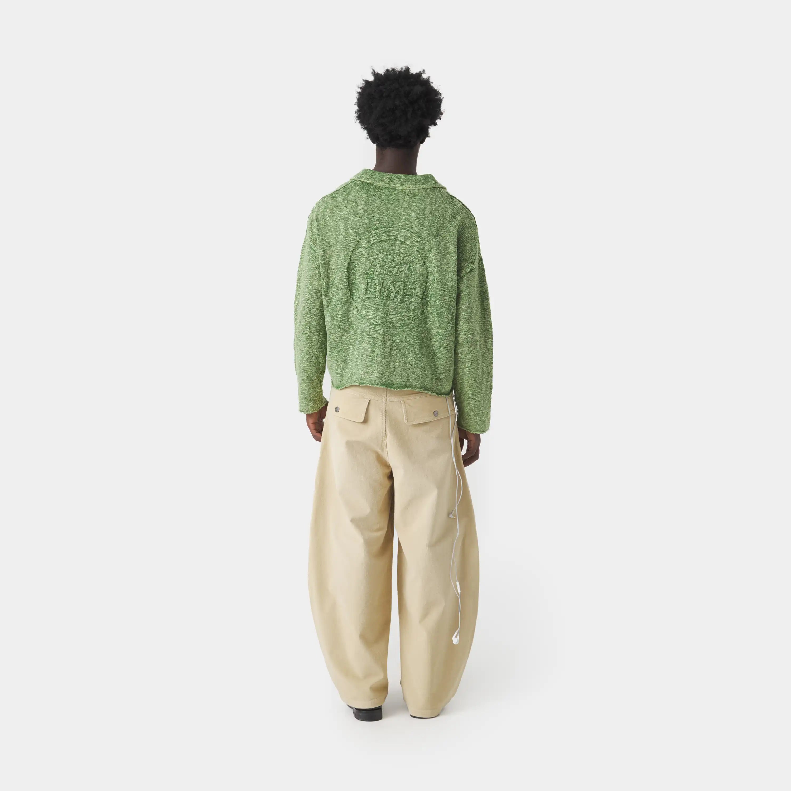 Kiff Bottle Distressed Knit Polo Knitwear eme