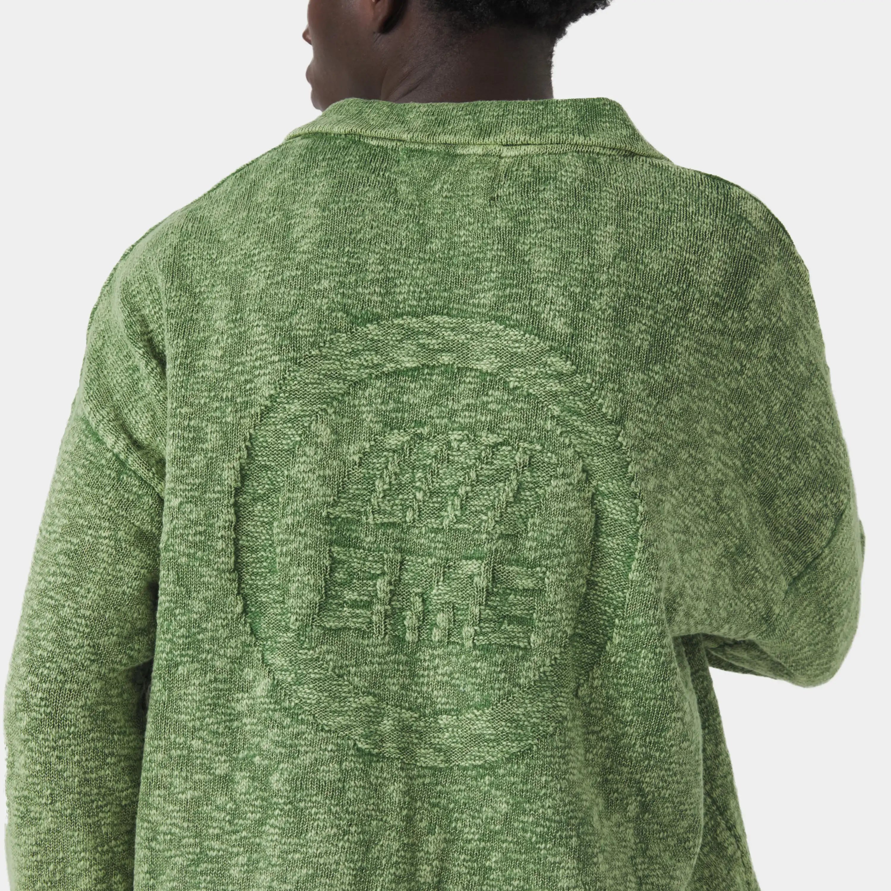 Kiff Bottle Distressed Knit Polo Knitwear eme