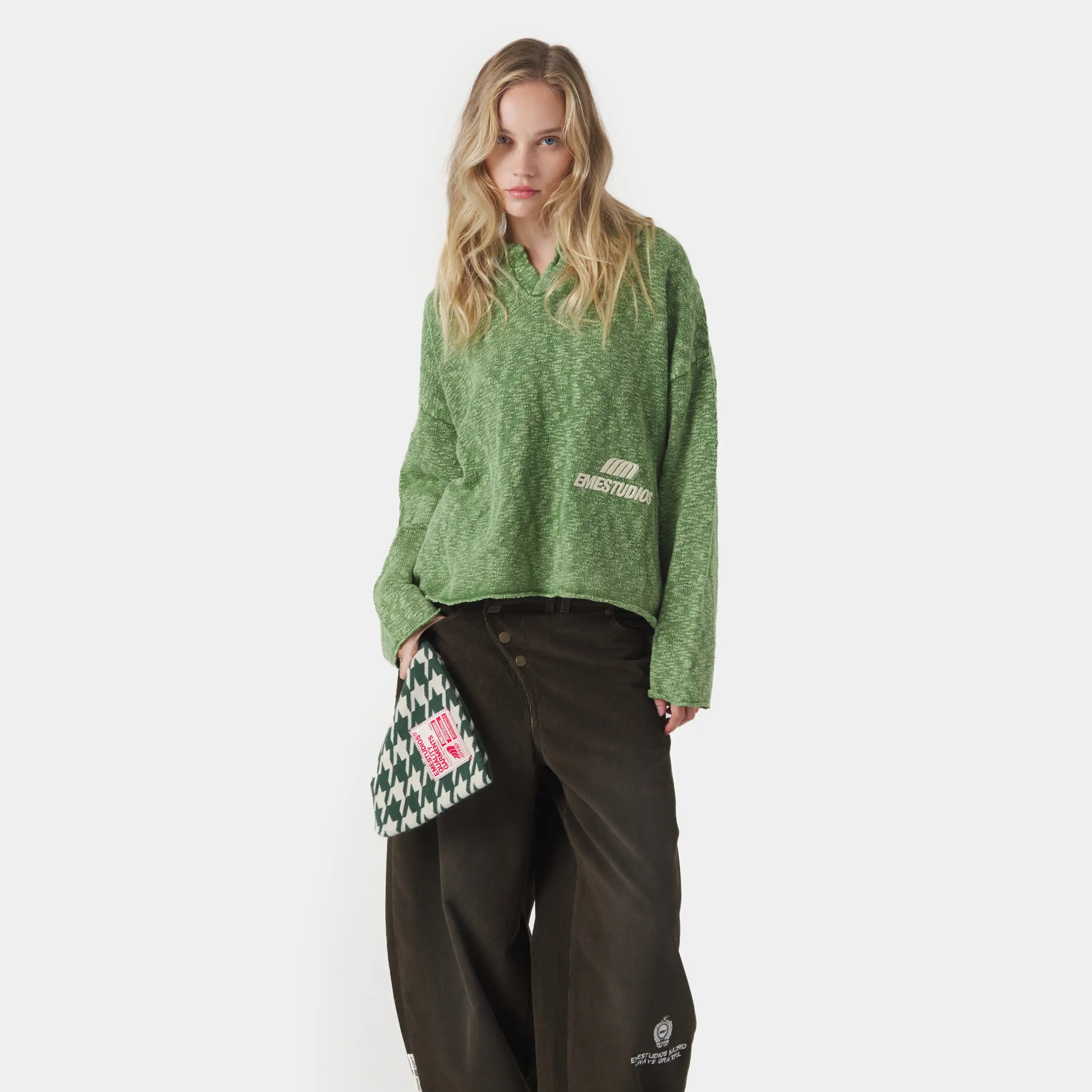 Kiff Bottle Distressed Knit Polo Knitwear eme