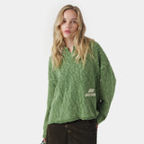 Kiff Bottle Distressed Knit Polo Knitwear eme