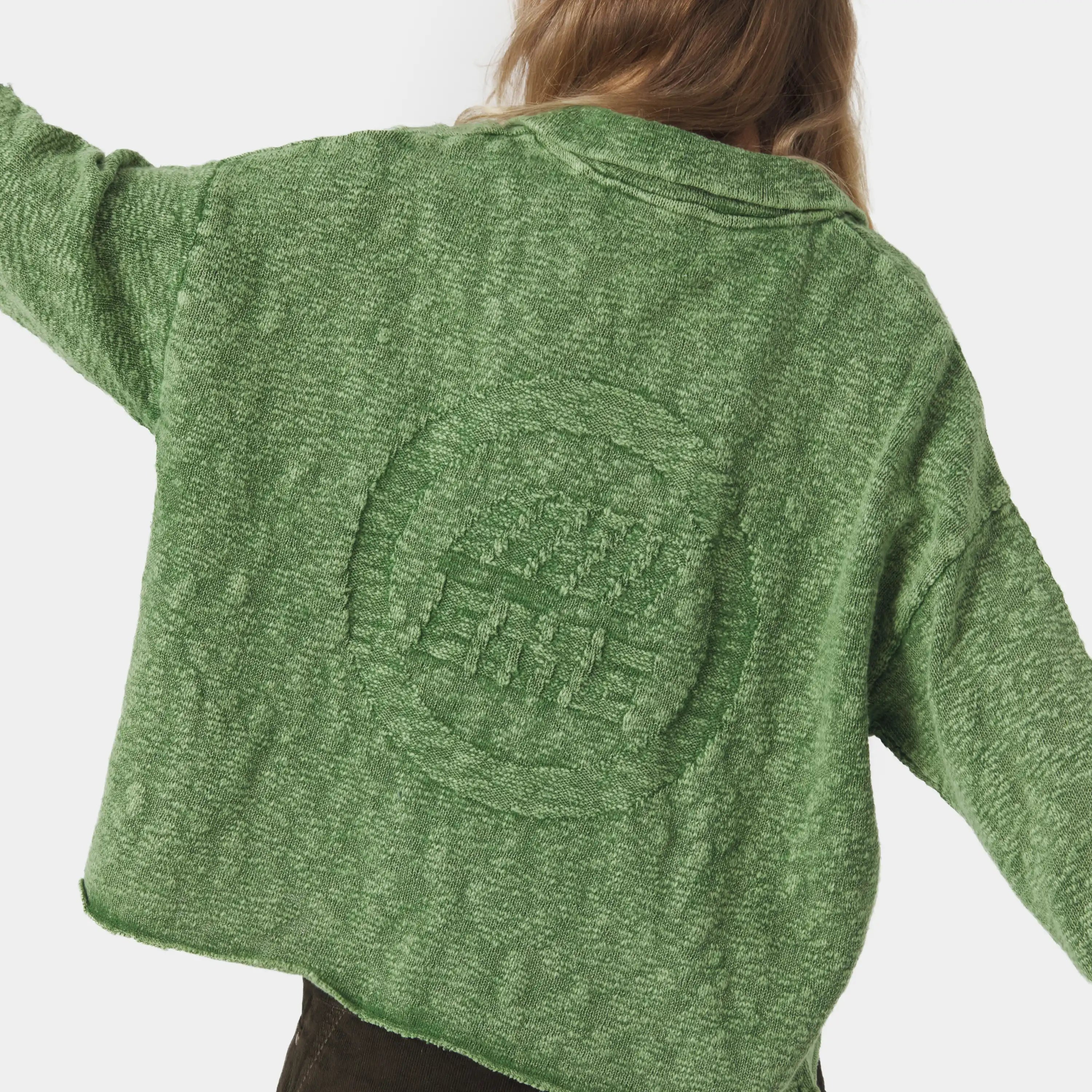 Kiff Bottle Distressed Knit Polo Knitwear eme