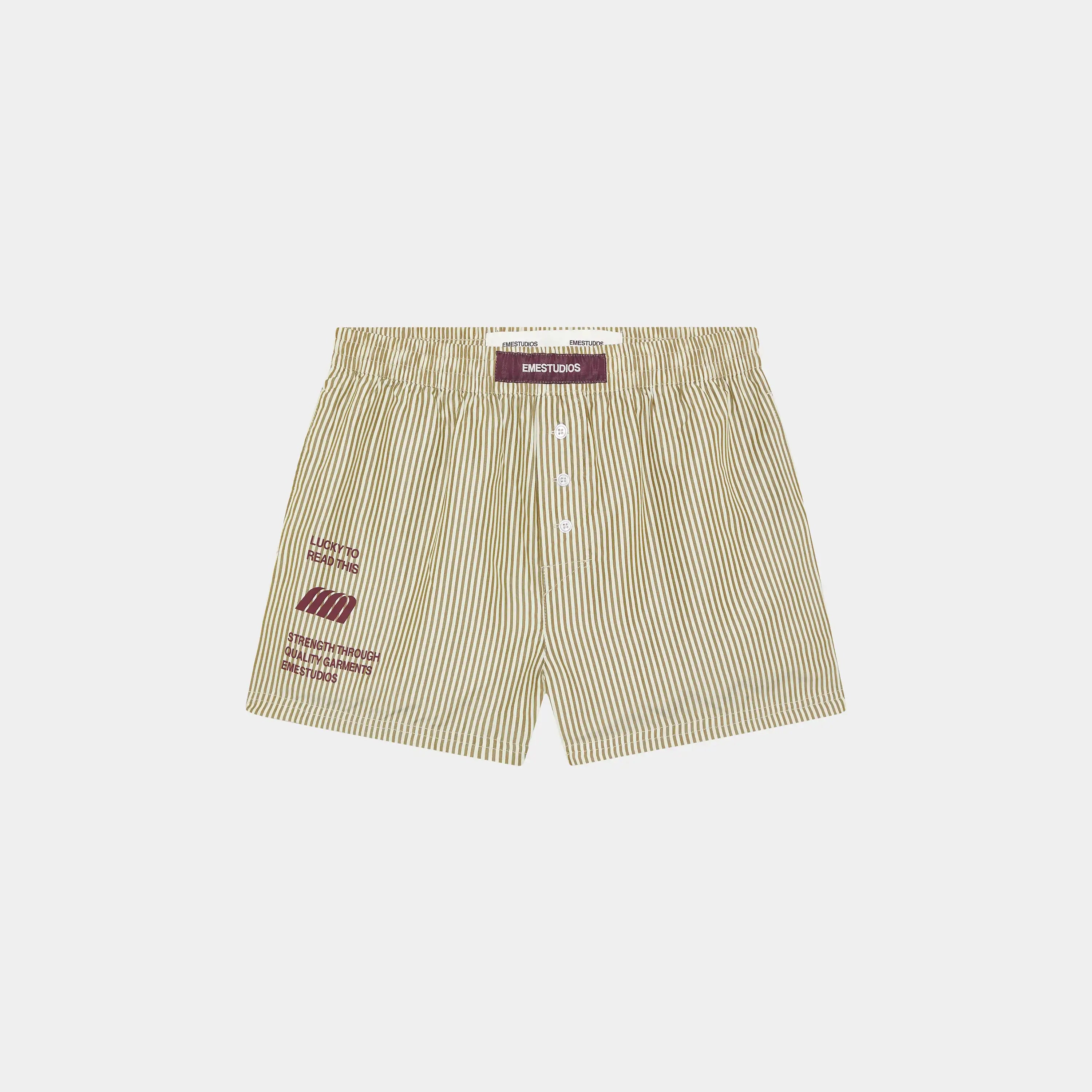 Lucky Striped Burgundy Boxers Underwear Eme Studios