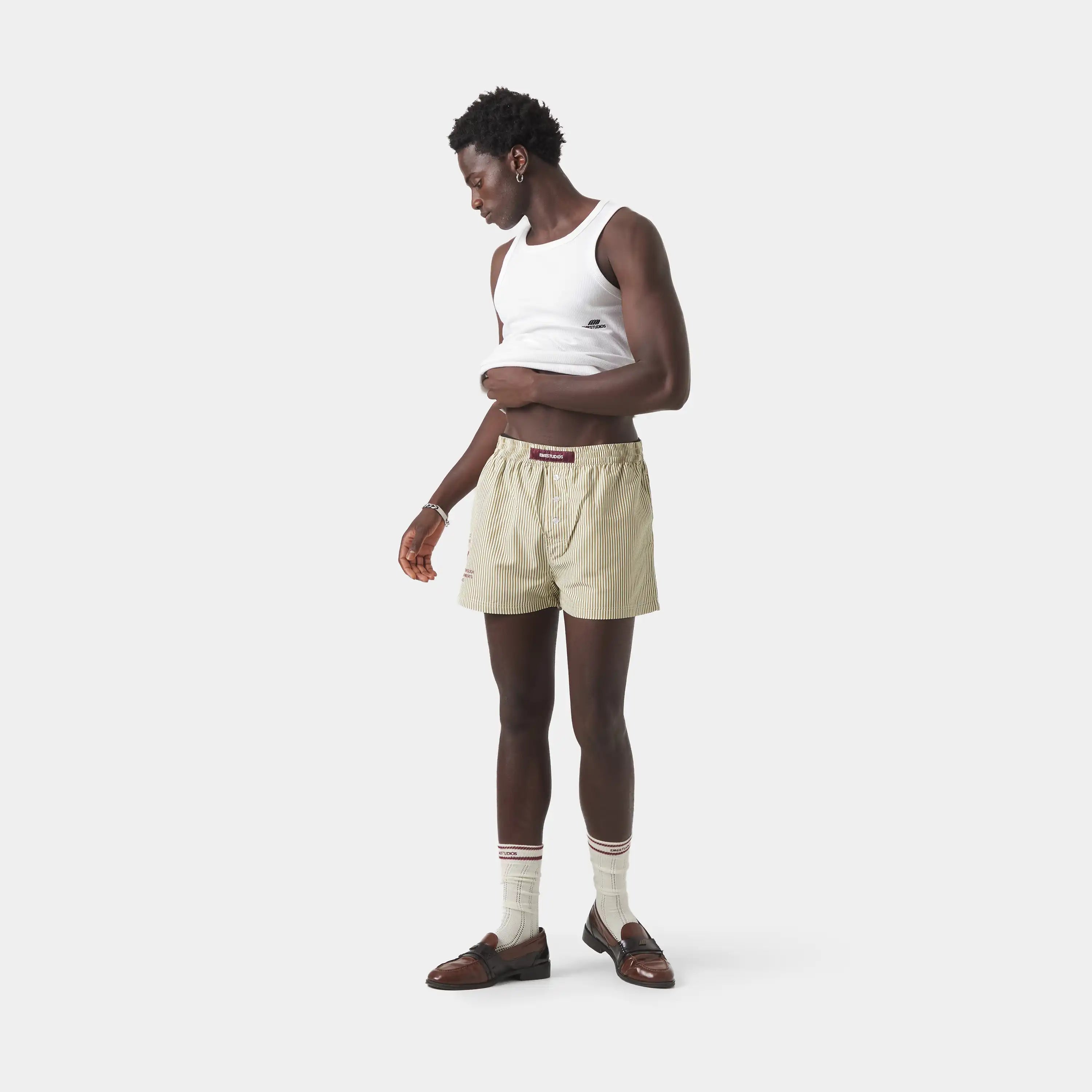 Lucky Striped Burgundy Boxers Underwear Eme Studios
