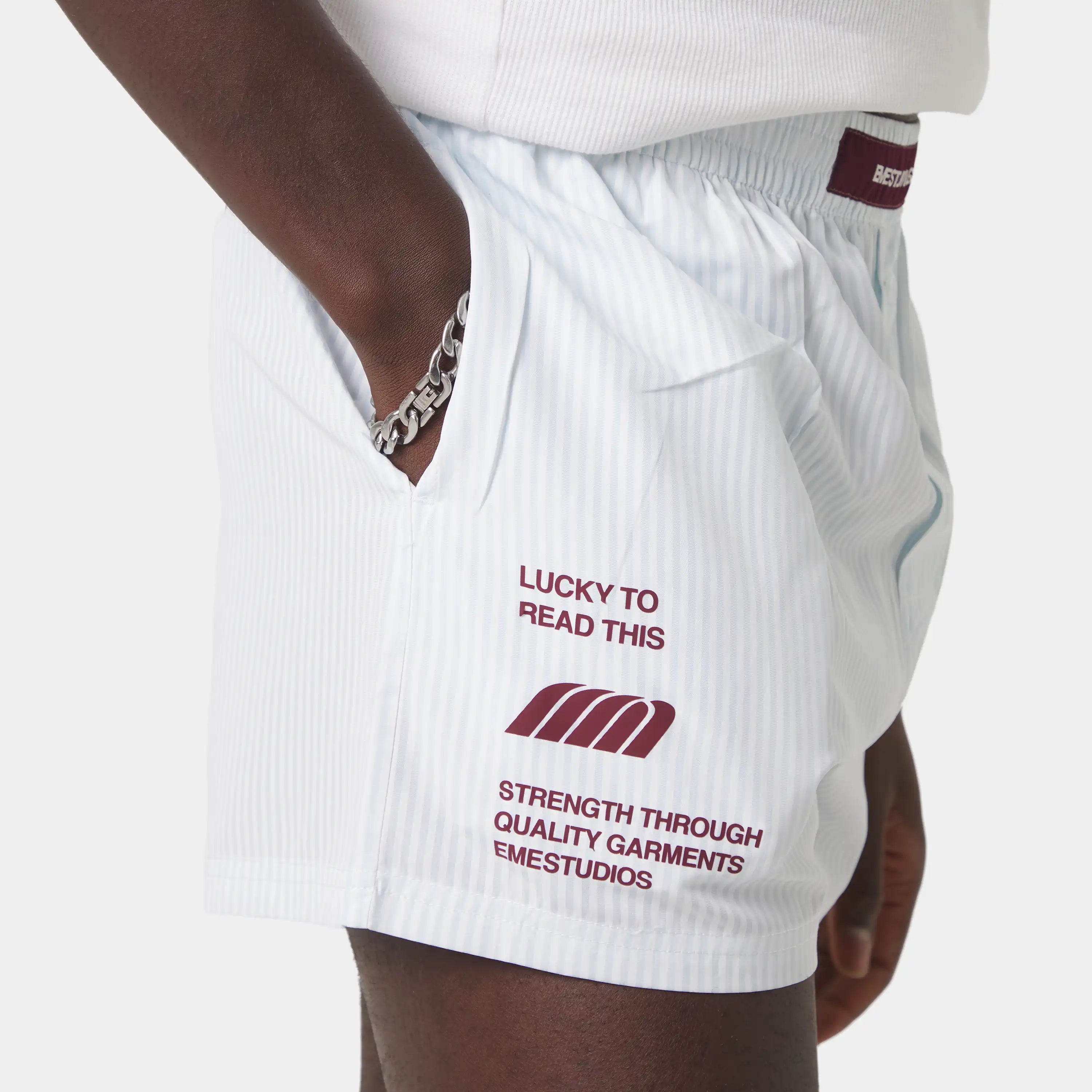 Lucky Striped Burgundy Boxers Underwear Eme Studios
