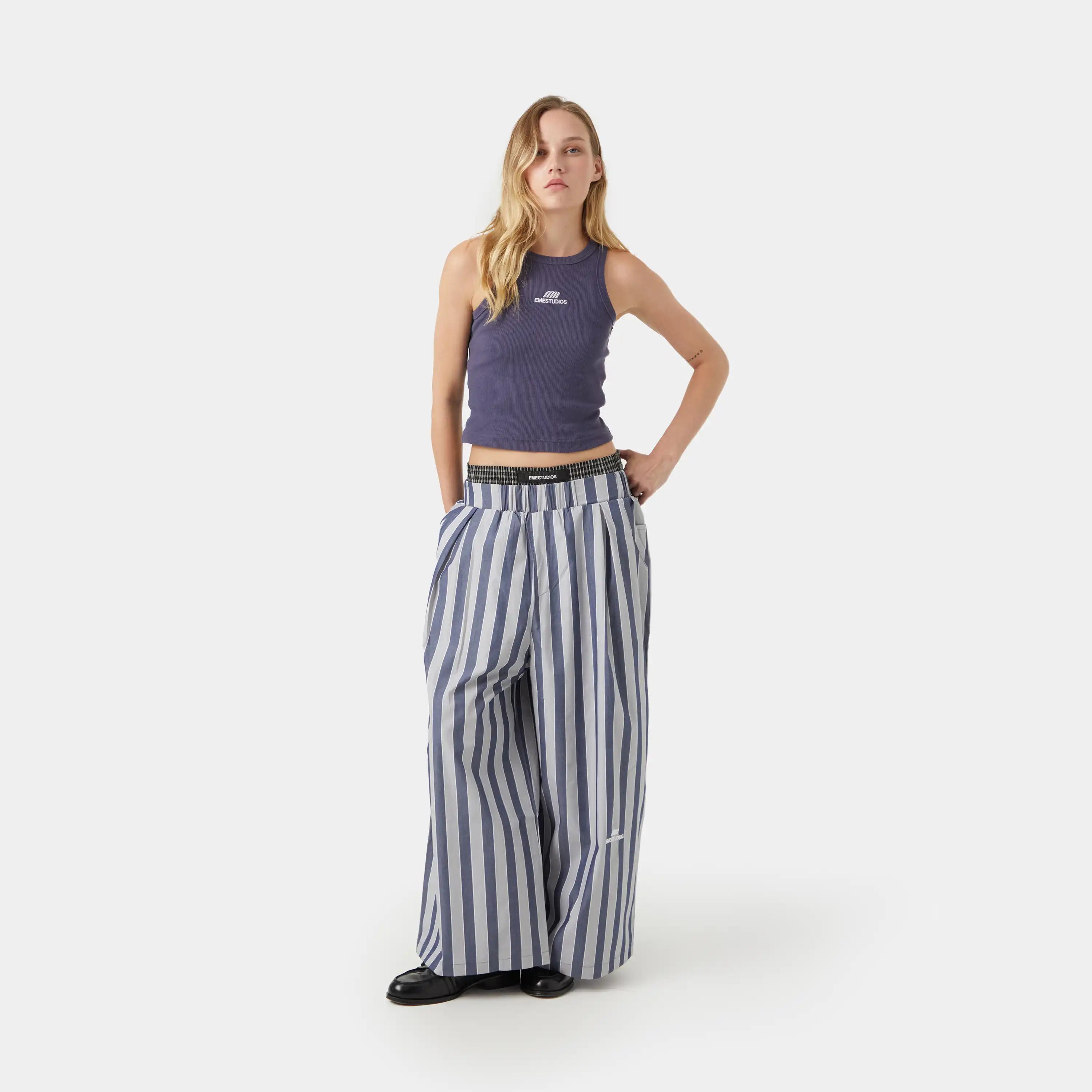 Agl Striped Wide Pants Pants eme