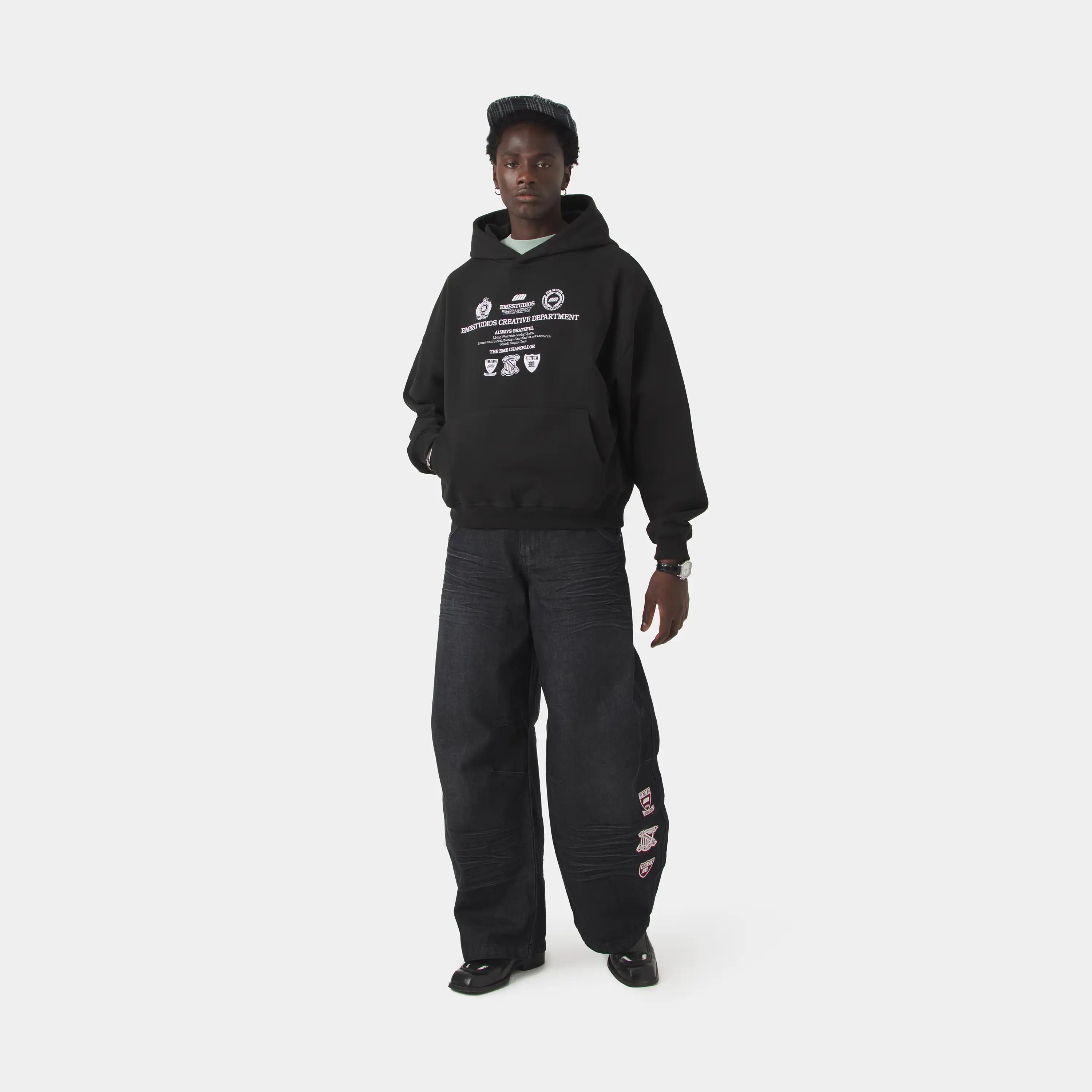 Chancellor Black Oversized Hoodie Hoodies Eme Studios