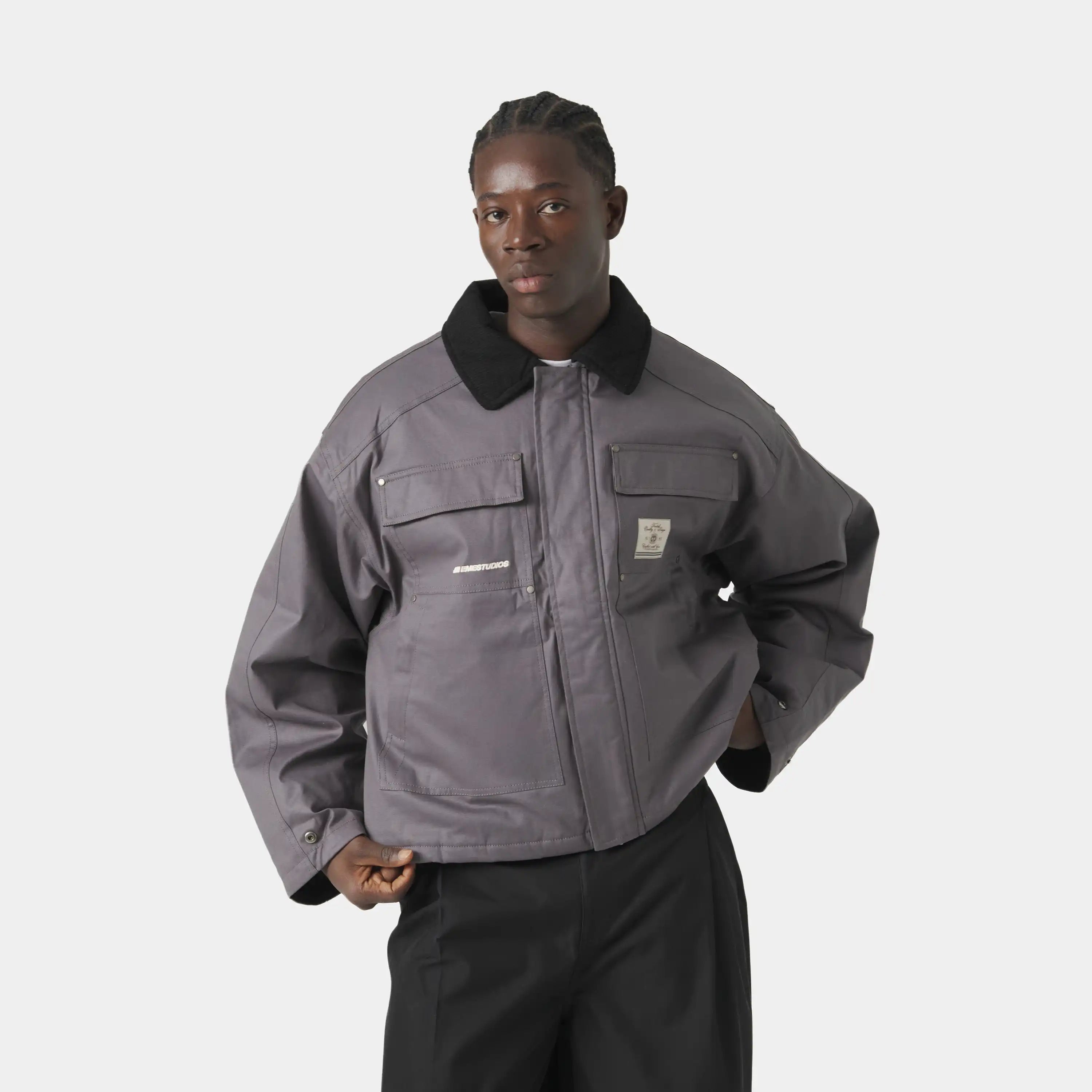 Ethos Grey Boxy Coat Outerwear eme