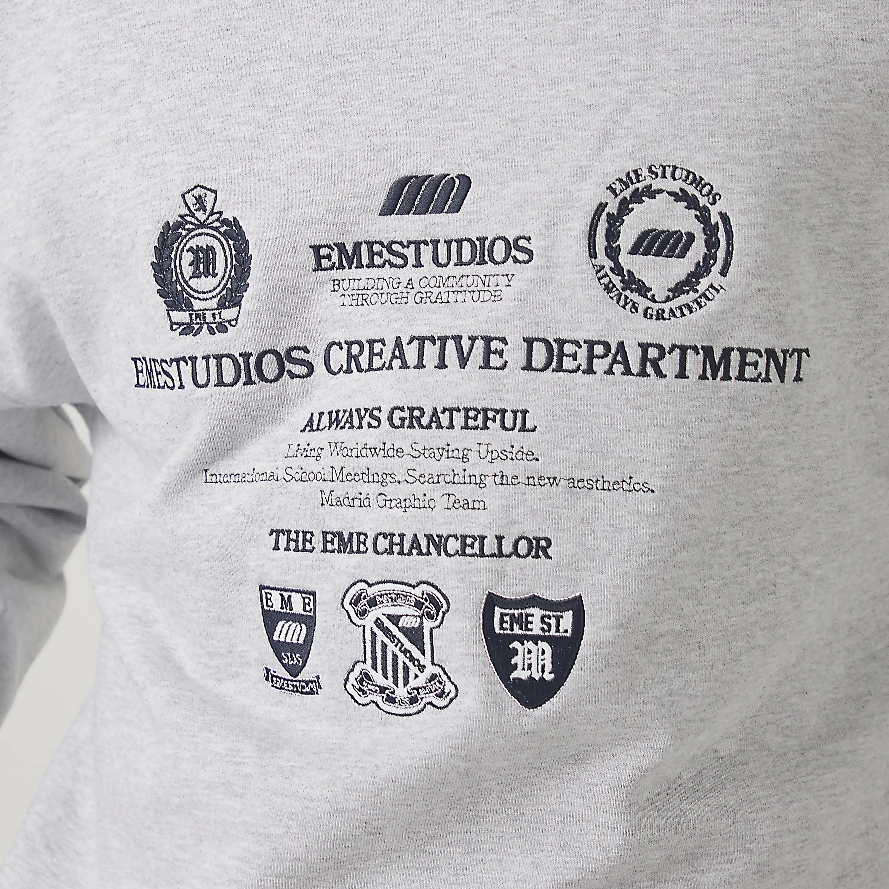 Chancellor Heather Grey Oversized Crewneck Sweatshirts Eme Studios