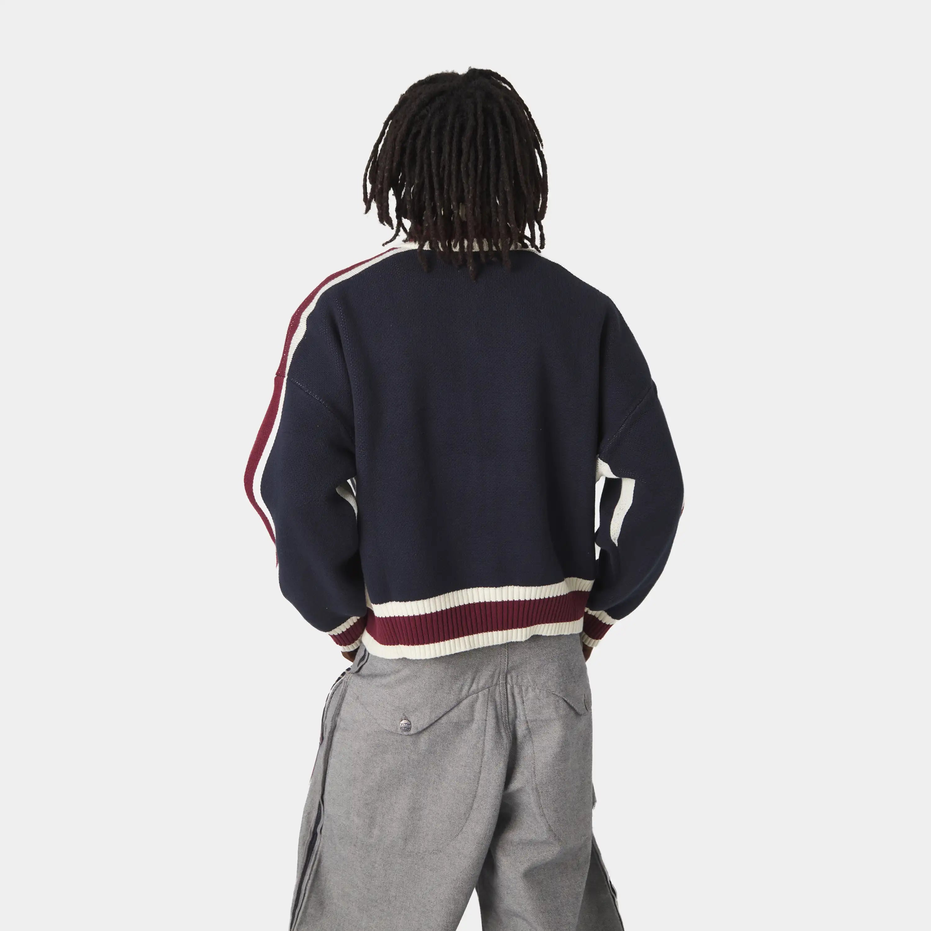 Echellor Navy Zipper Knit Knitwear Eme Studios
