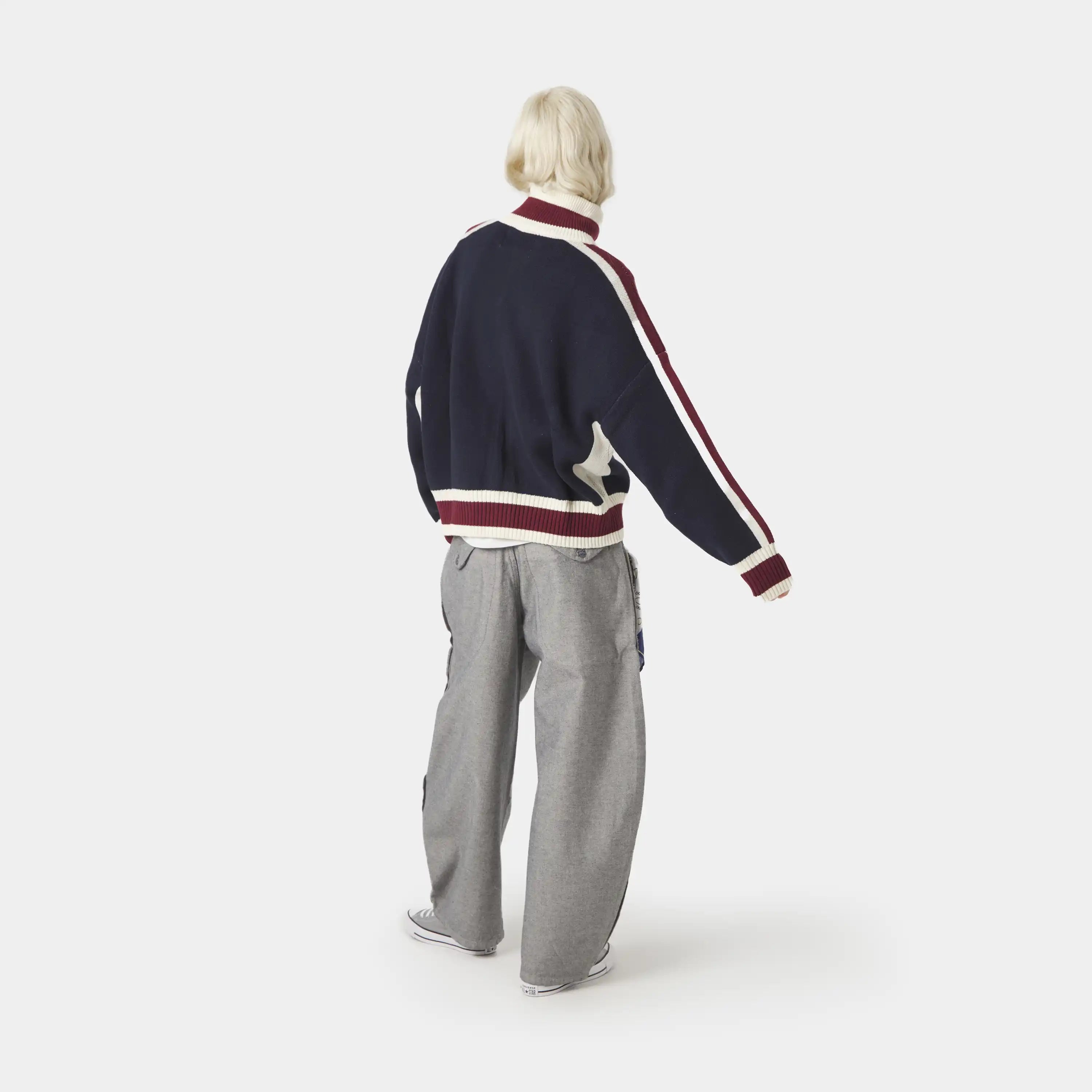 Echellor Navy Zipper Knit Knitwear Eme Studios