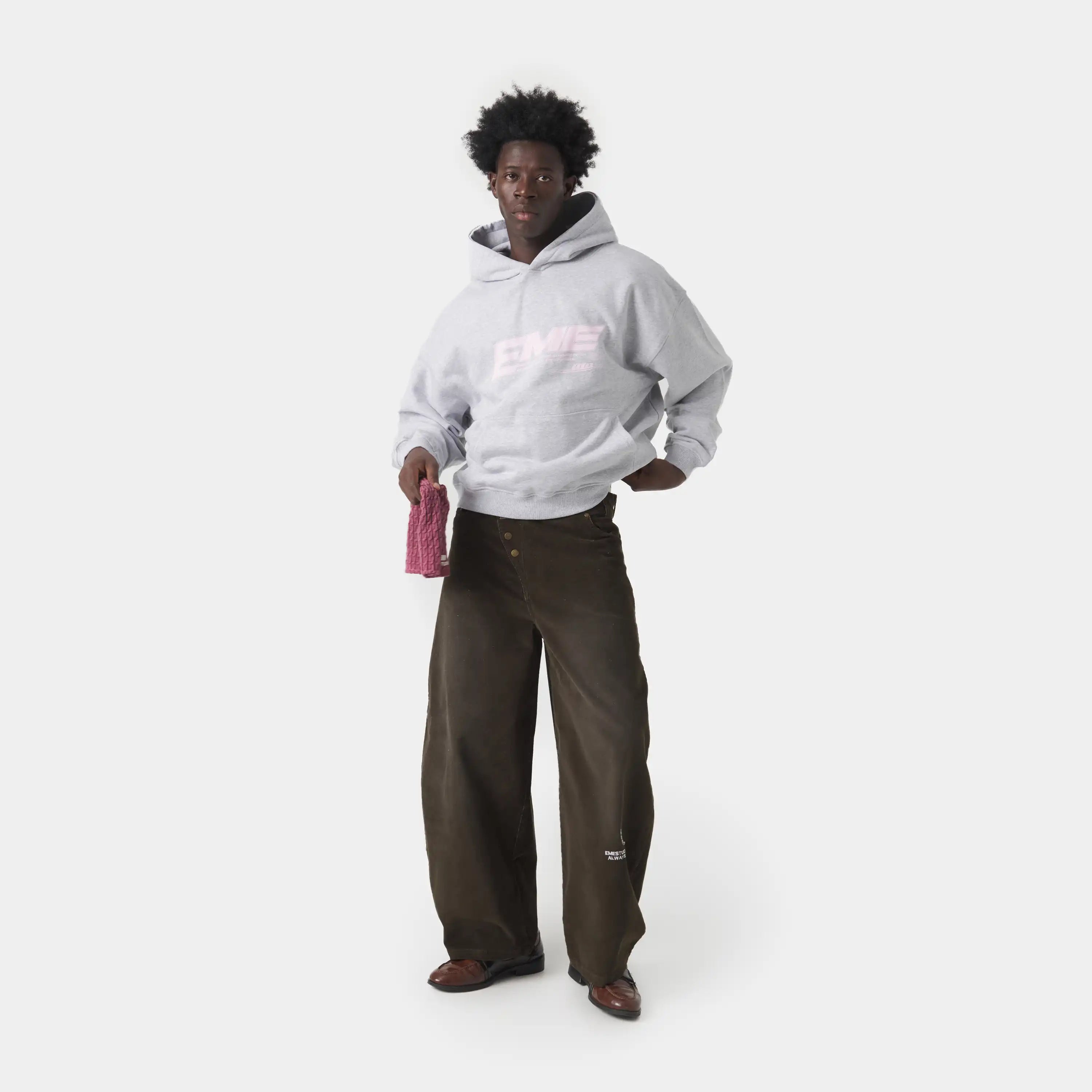 Ssamo Heather Grey Oversized Hoodie Hoodies Eme Studios