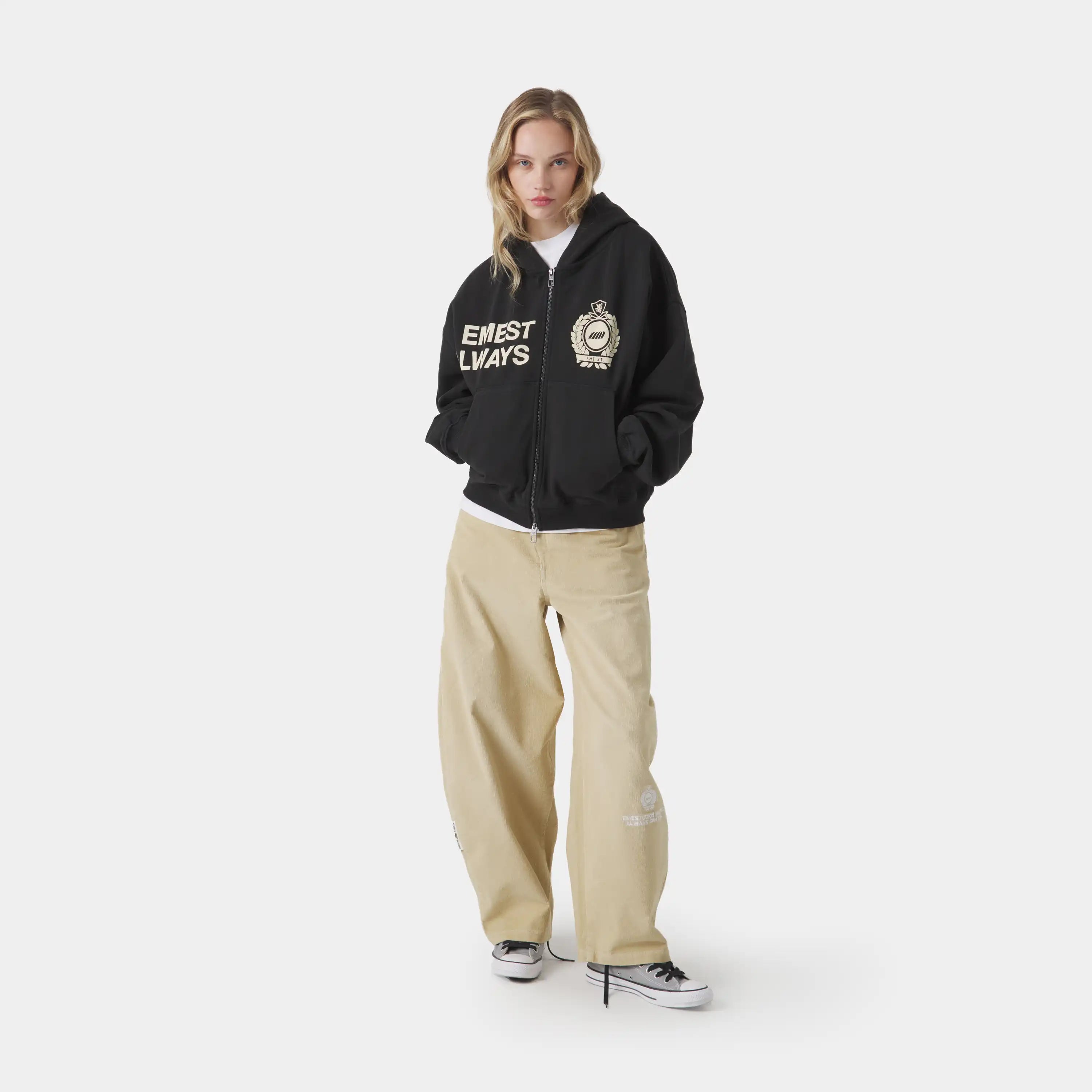 Slice Black Full Zip Hoodies Eme Studios