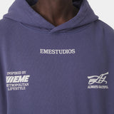 Builder Crown Blue Oversized Hoodie Hoodies Eme Studios