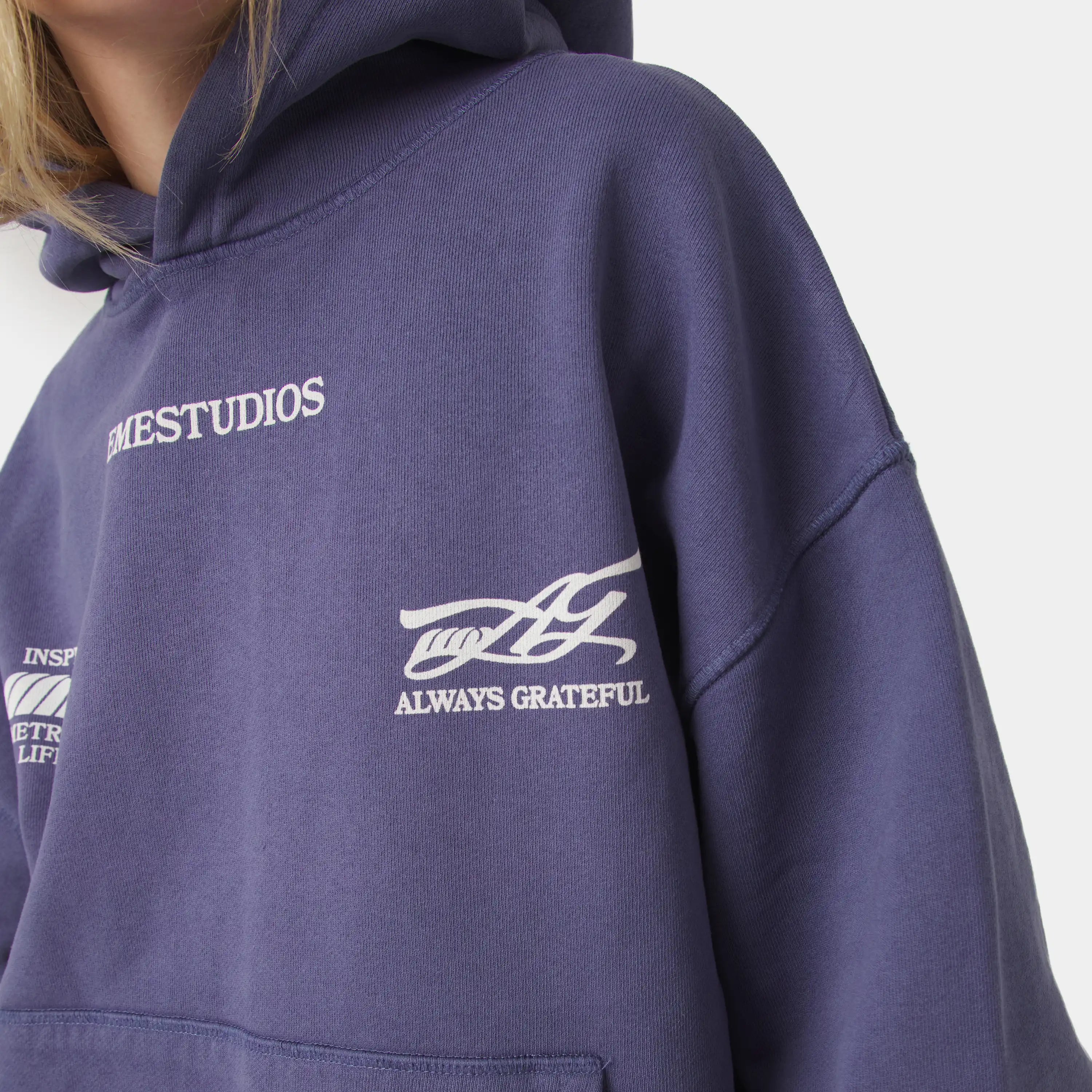 Builder Crown Blue Oversized Hoodie Hoodies Eme Studios