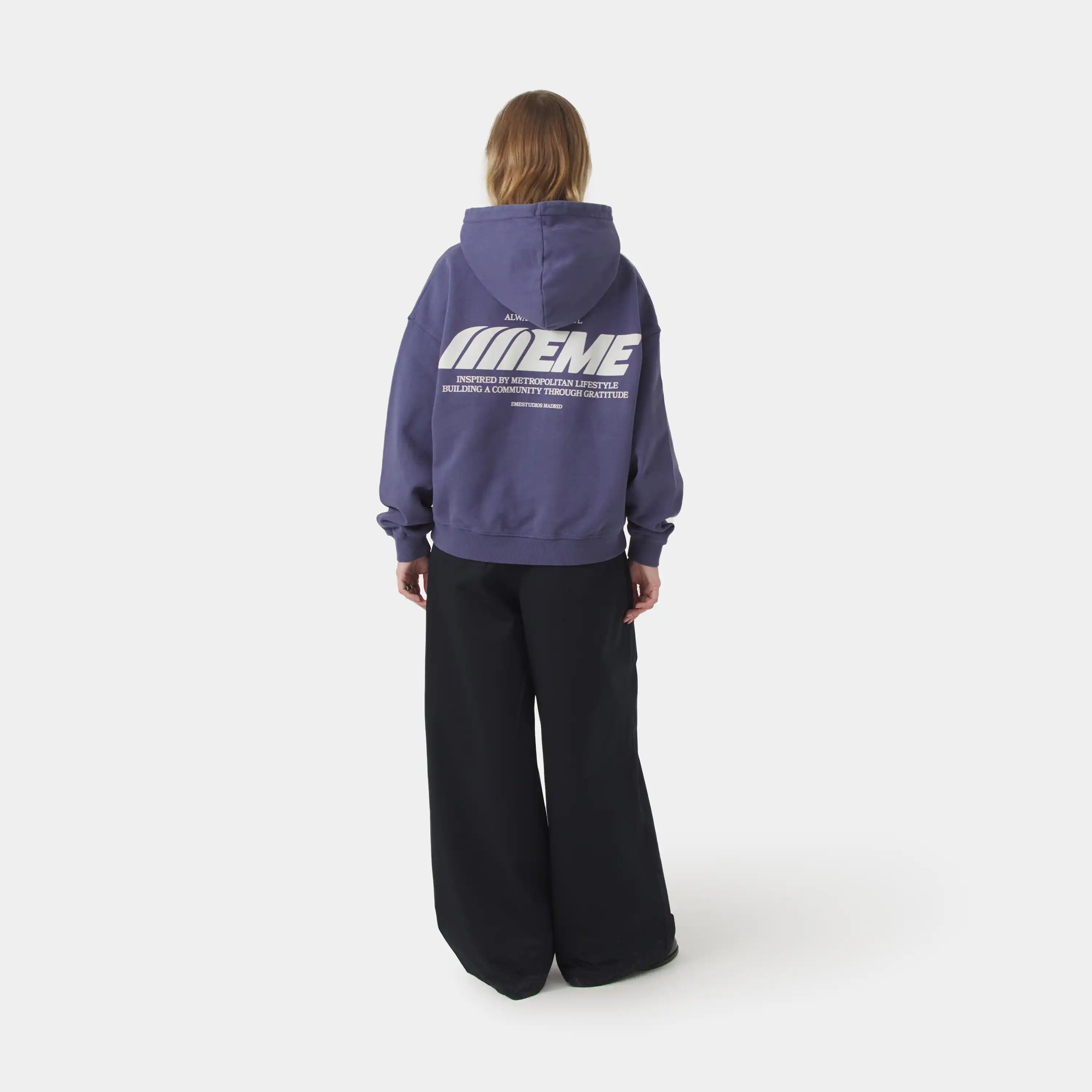 Builder Crown Blue Oversized Hoodie Hoodies Eme Studios