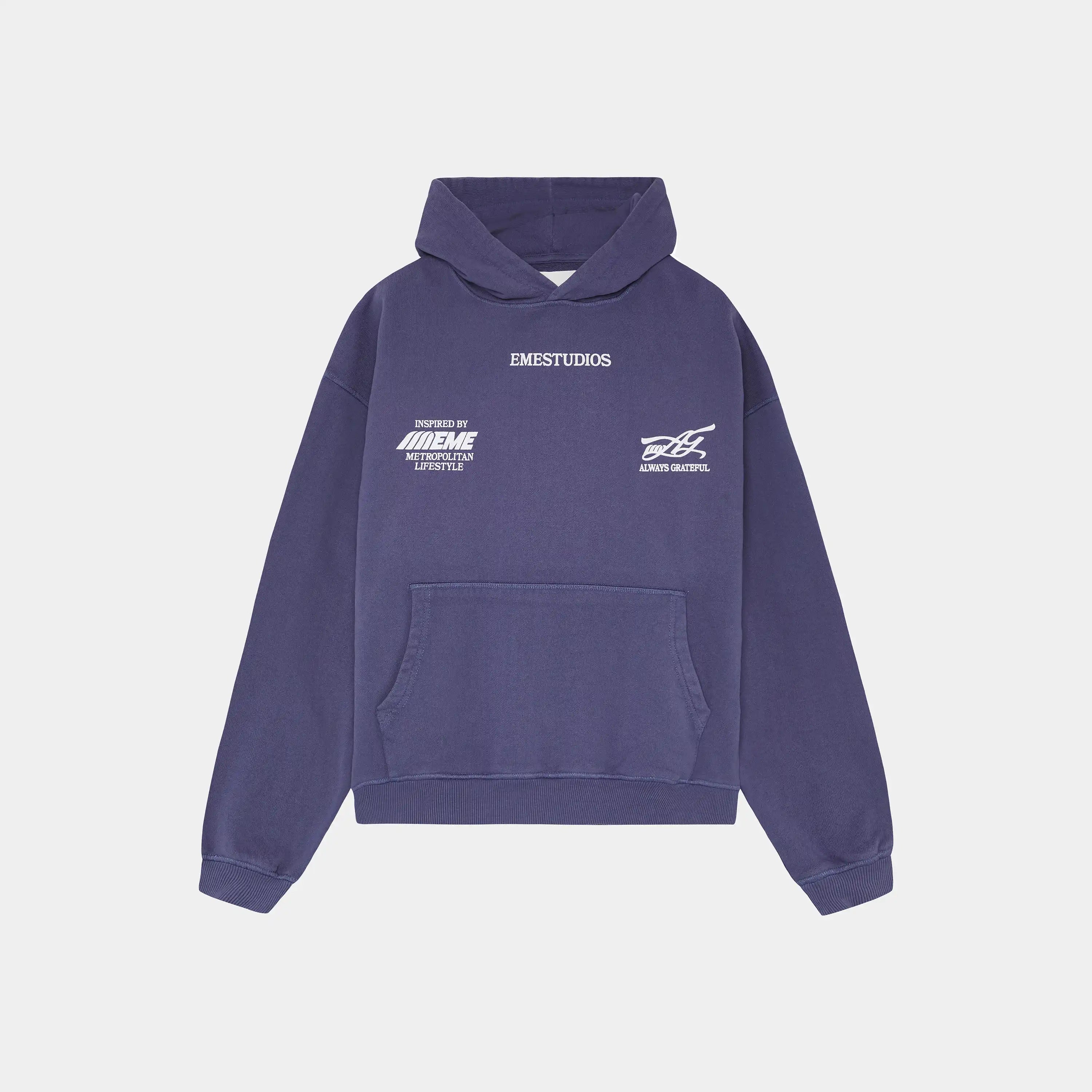 Builder Crown Blue Oversized Hoodie Hoodies Eme Studios