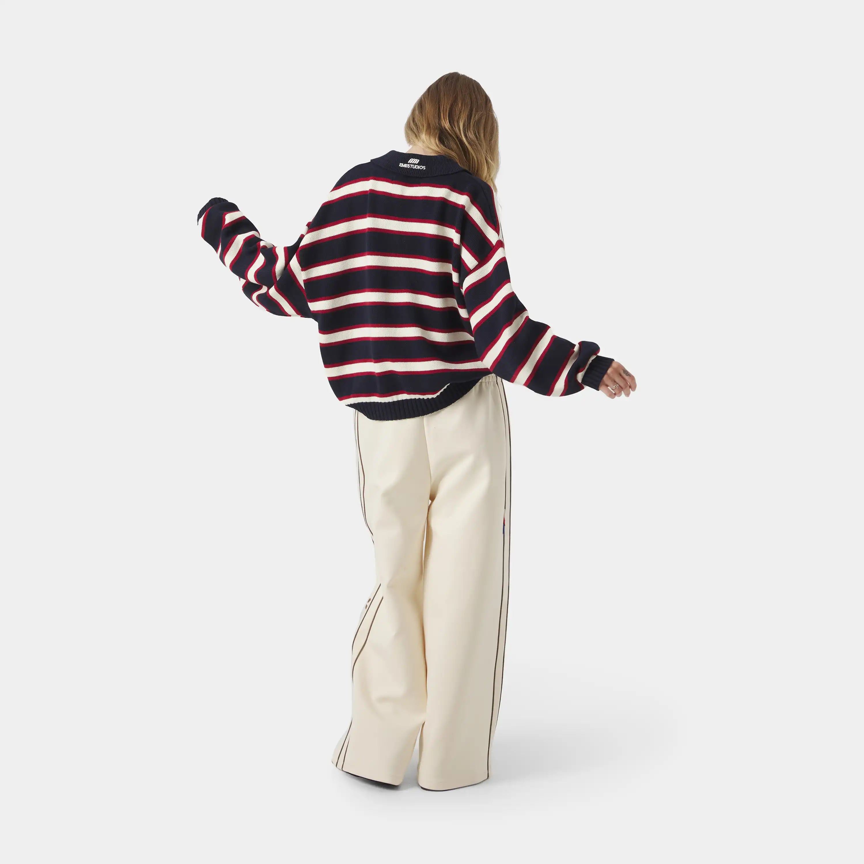 Sweet Navy Knit Polo Knitwear eme