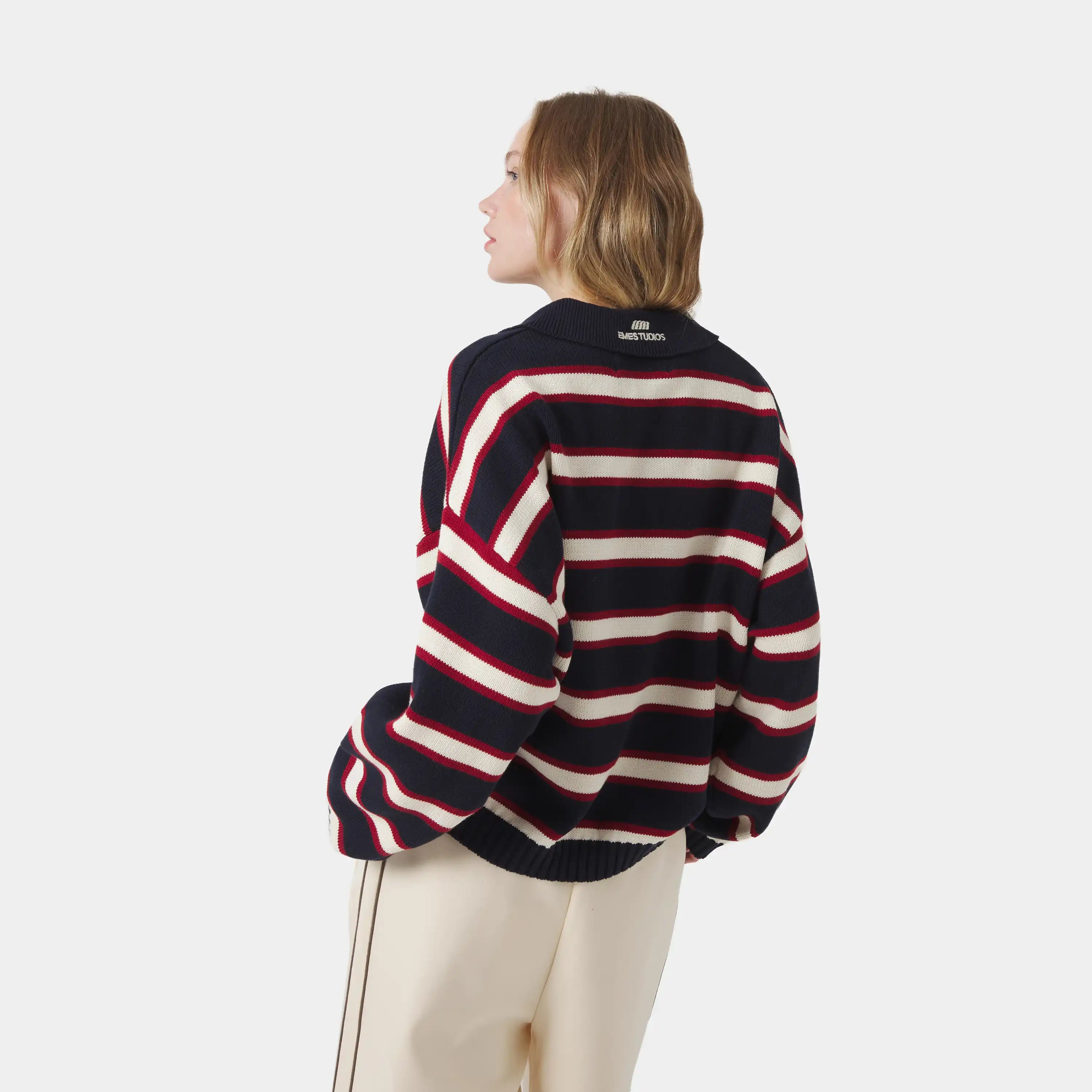 Sweet Navy Knit Polo Knitwear eme