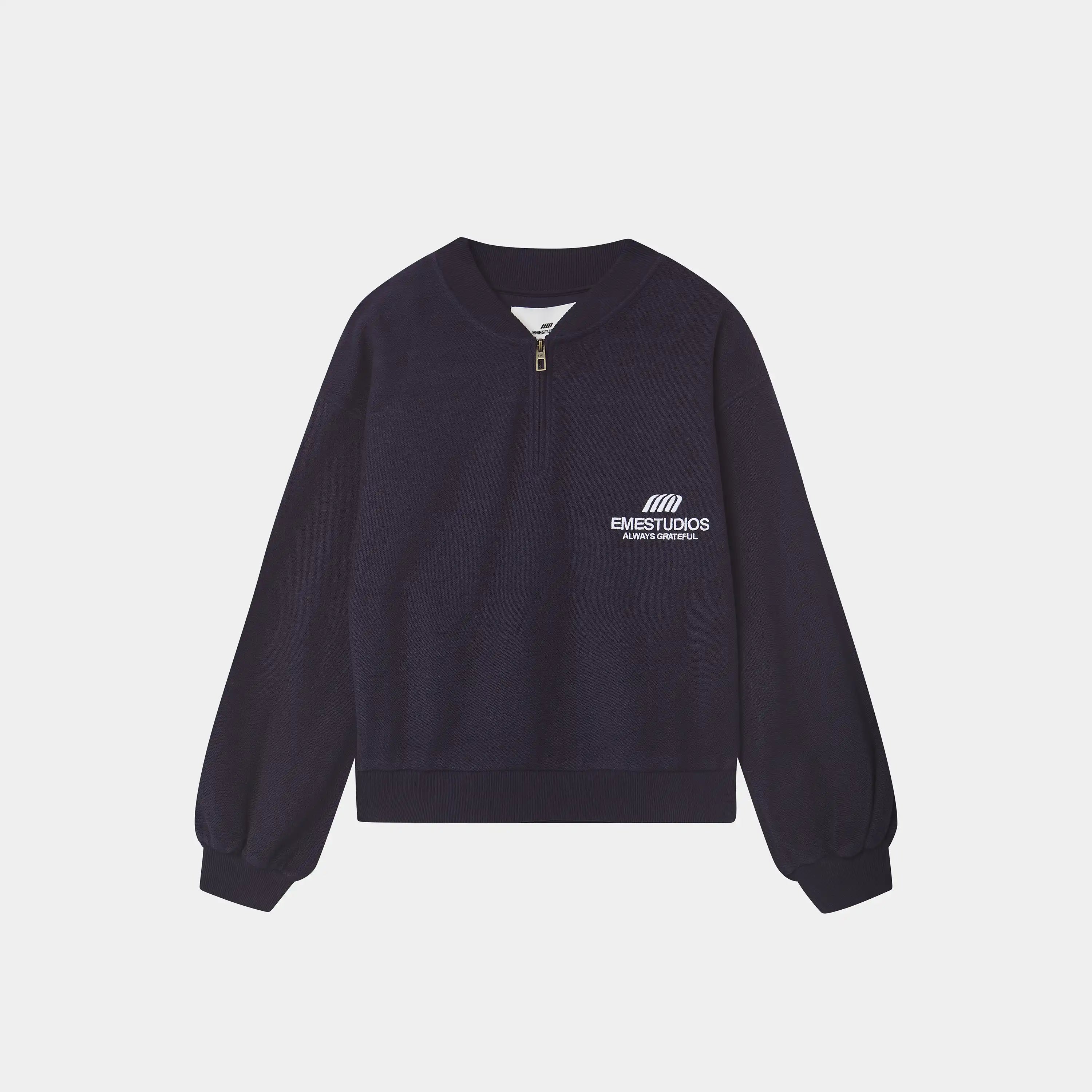 Vanguard Navy Half Zip Sweatshirts Eme Studios