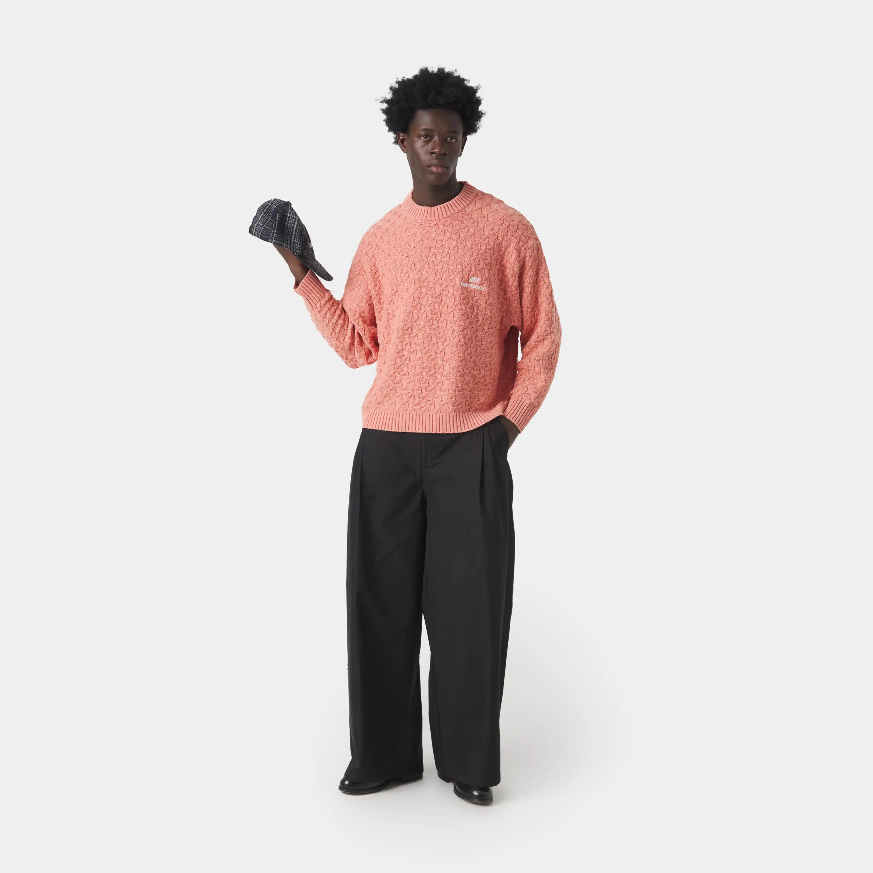 Grid Coral Cable Knit Sweater Knitwear Eme Studios