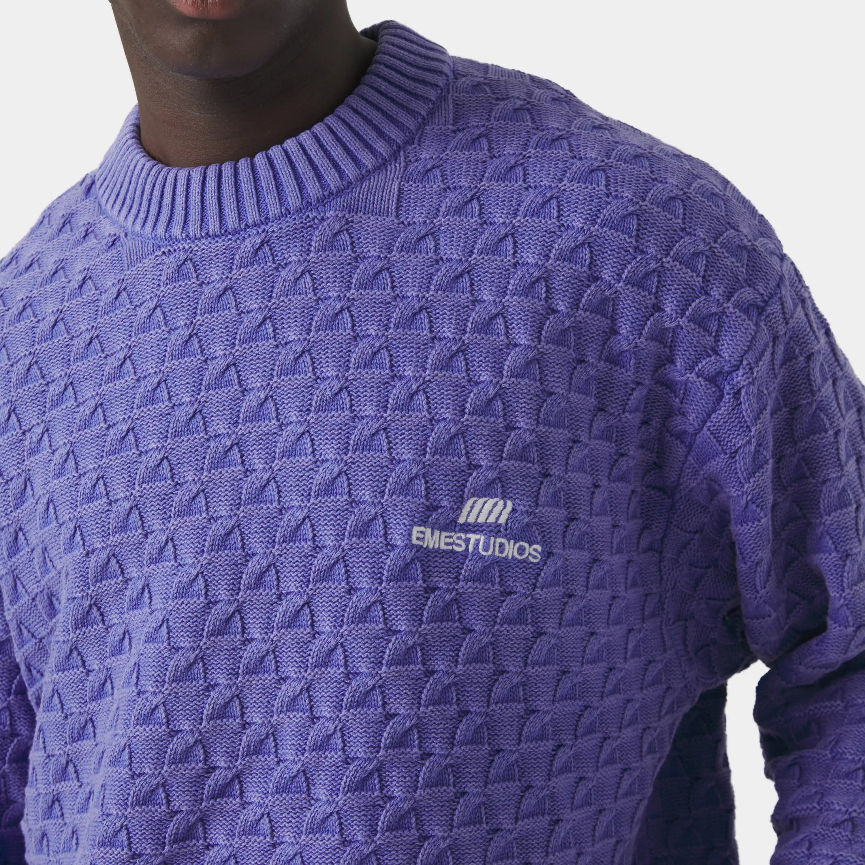 Grid Lucent Cable Knit Sweater Knitwear Eme Studios