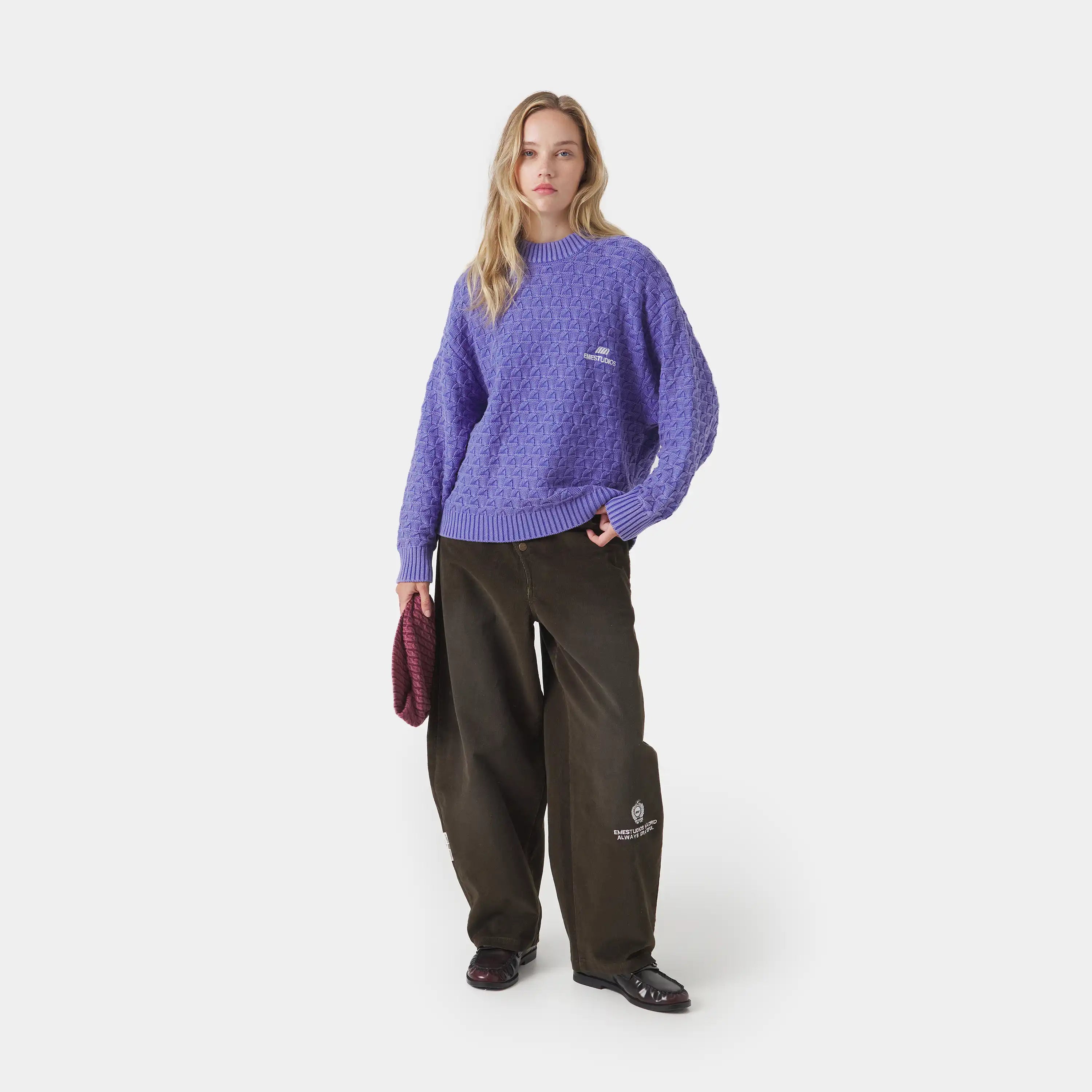 Grid Lucent Cable Knit Sweater Knitwear Eme Studios