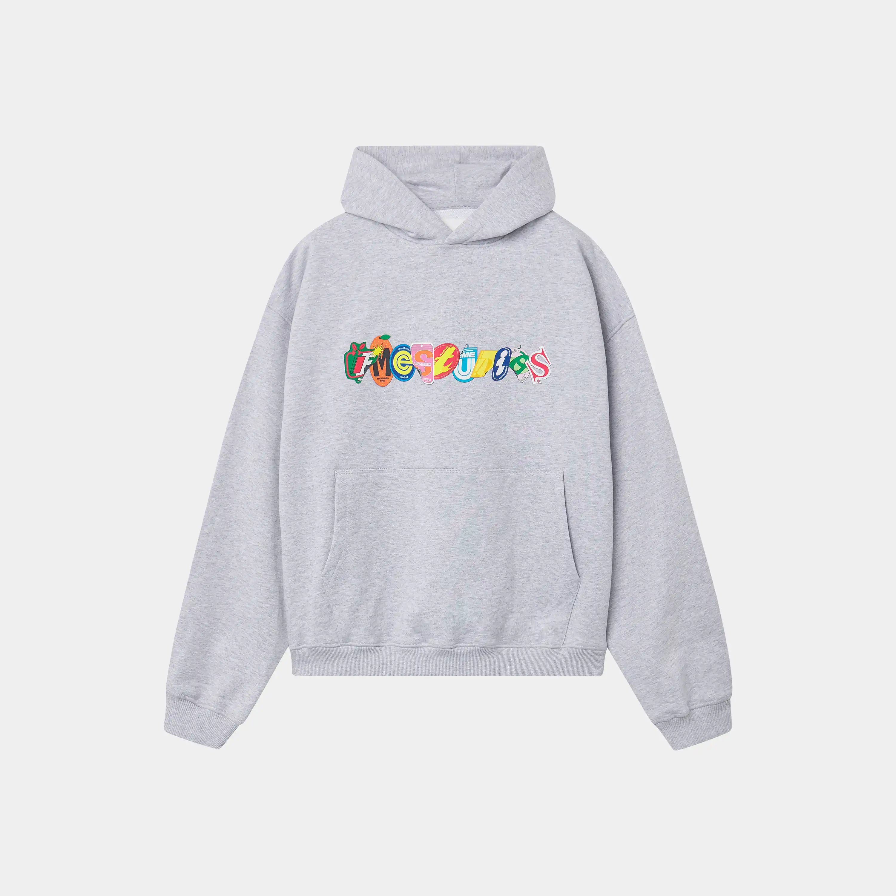 Stickers Grey Oversized Hoodie Hoodies Eme Studios