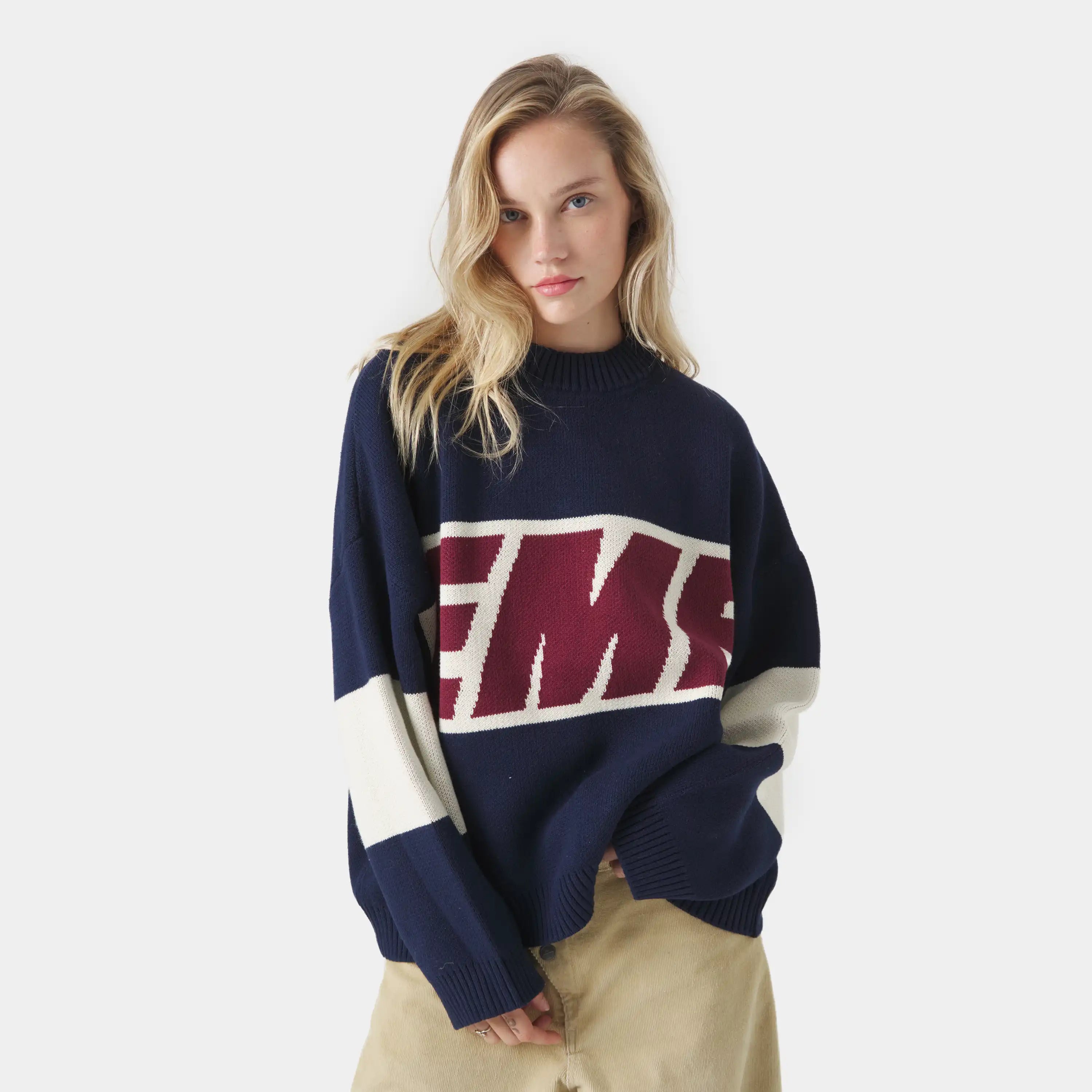 Thrill Navy Master Knit Sweater Knitwear Eme Studios