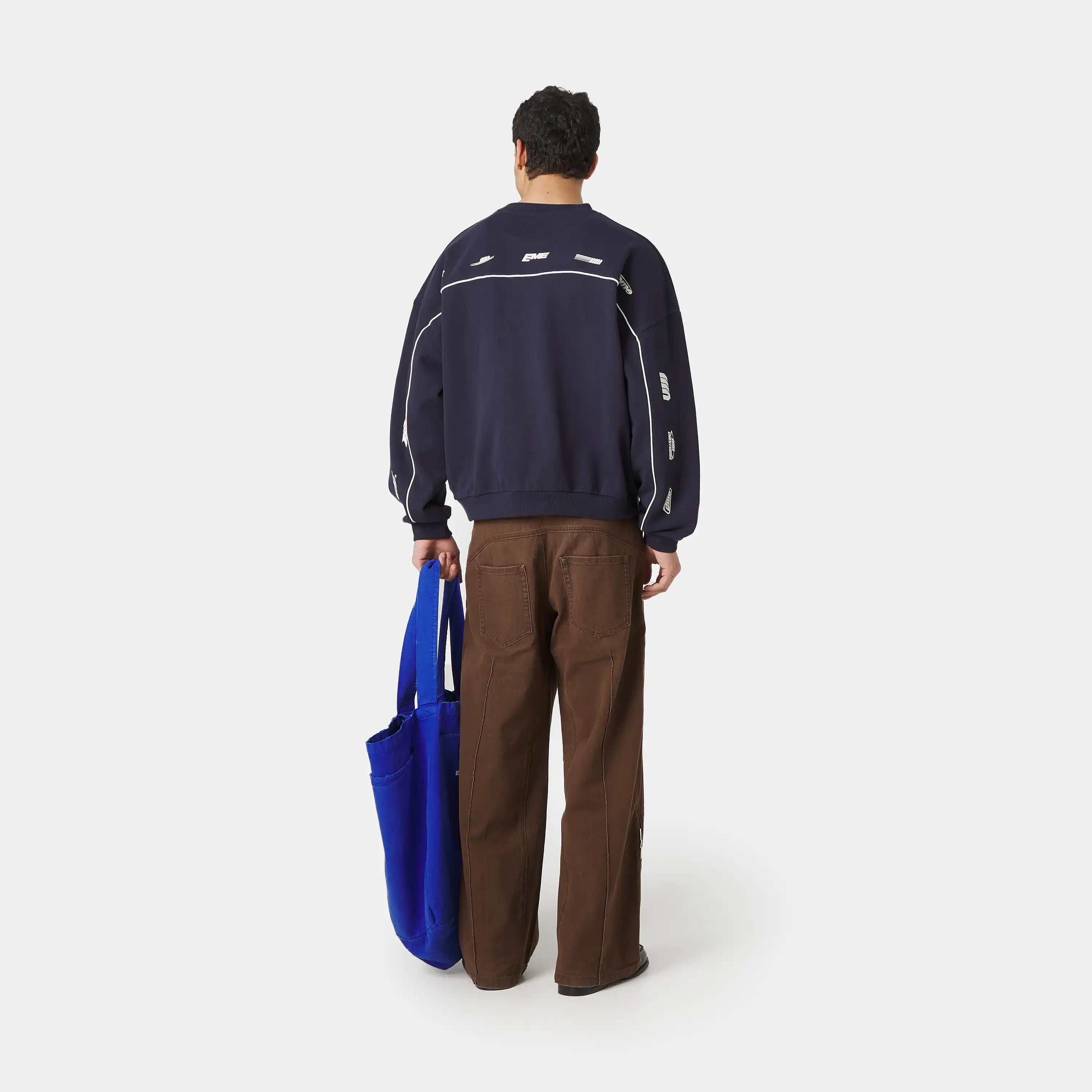 Zenit Navy Oversized Crewneck Sweatshirts Eme Studios