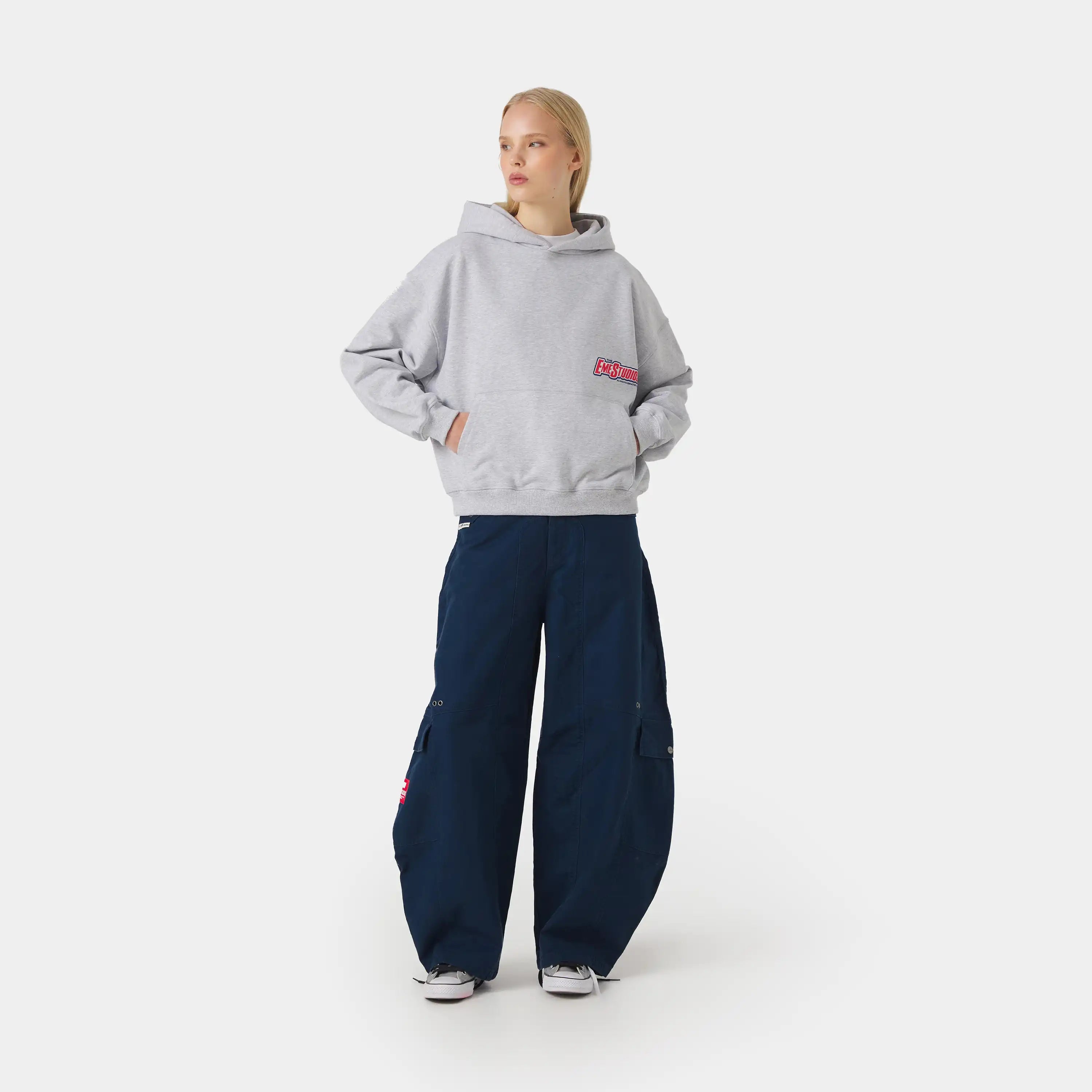 Shining Grey Oversized Hoodie Hoodies Eme Studios