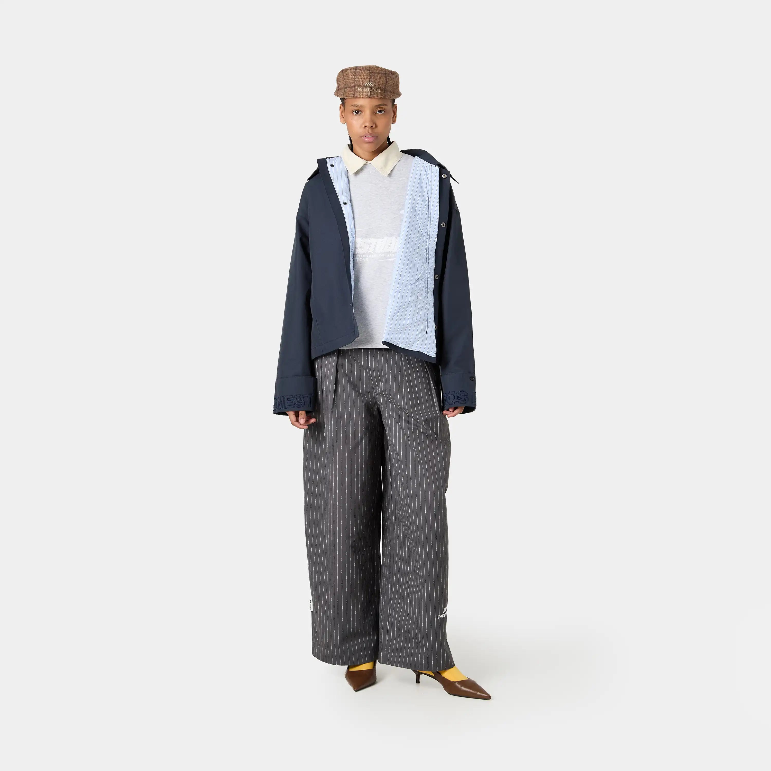 Lizi Navy Trench Jacket Outerwear Eme Studios