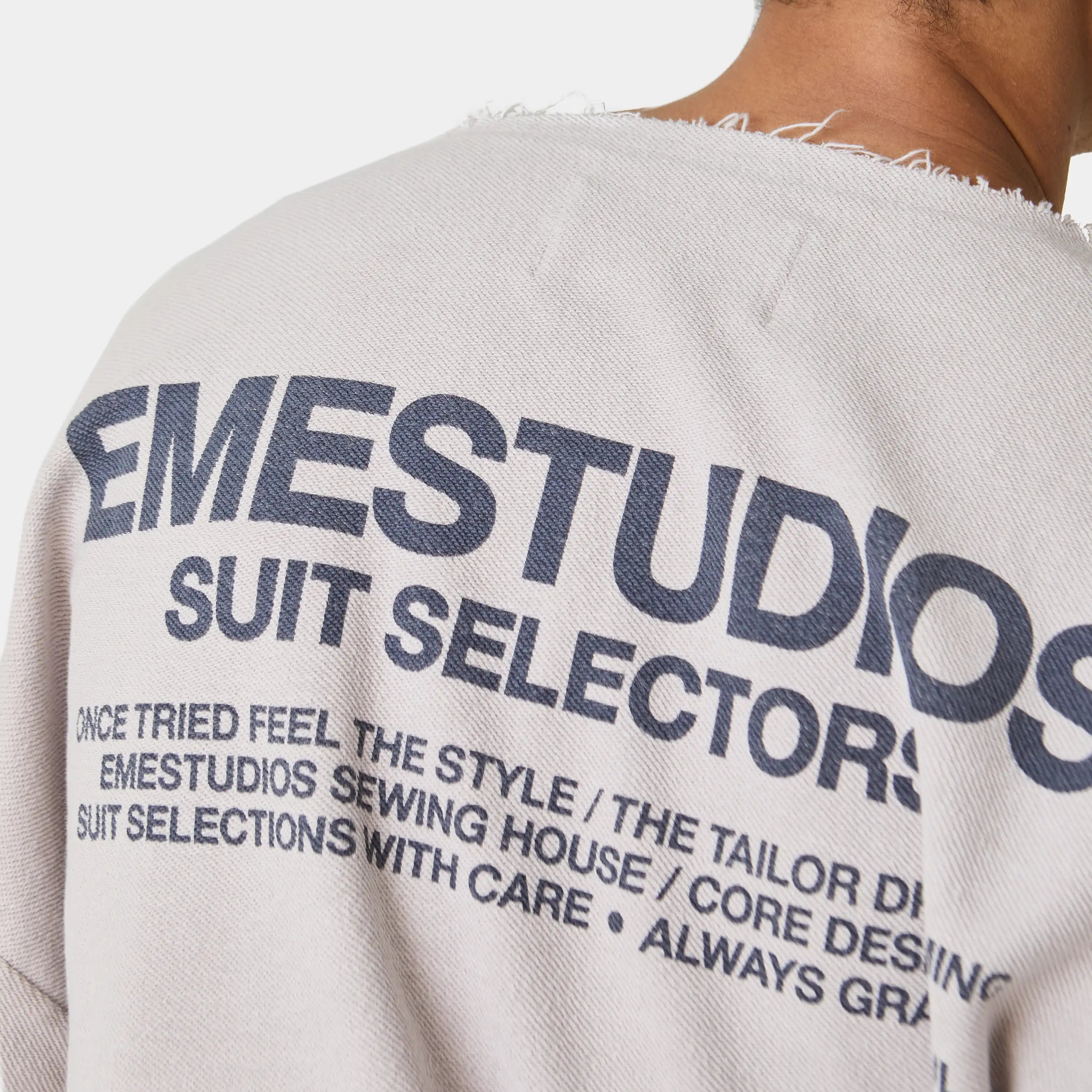 Suit Off Sand Oversized Crewneck Sweatshirts Eme Studios